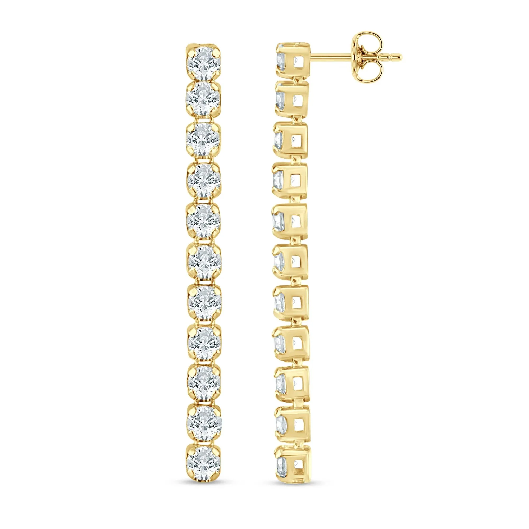 1/3 CT. Tw. Lab Grown Diamond Drop Earrings 14K Yellow Gold Size 19.00mm