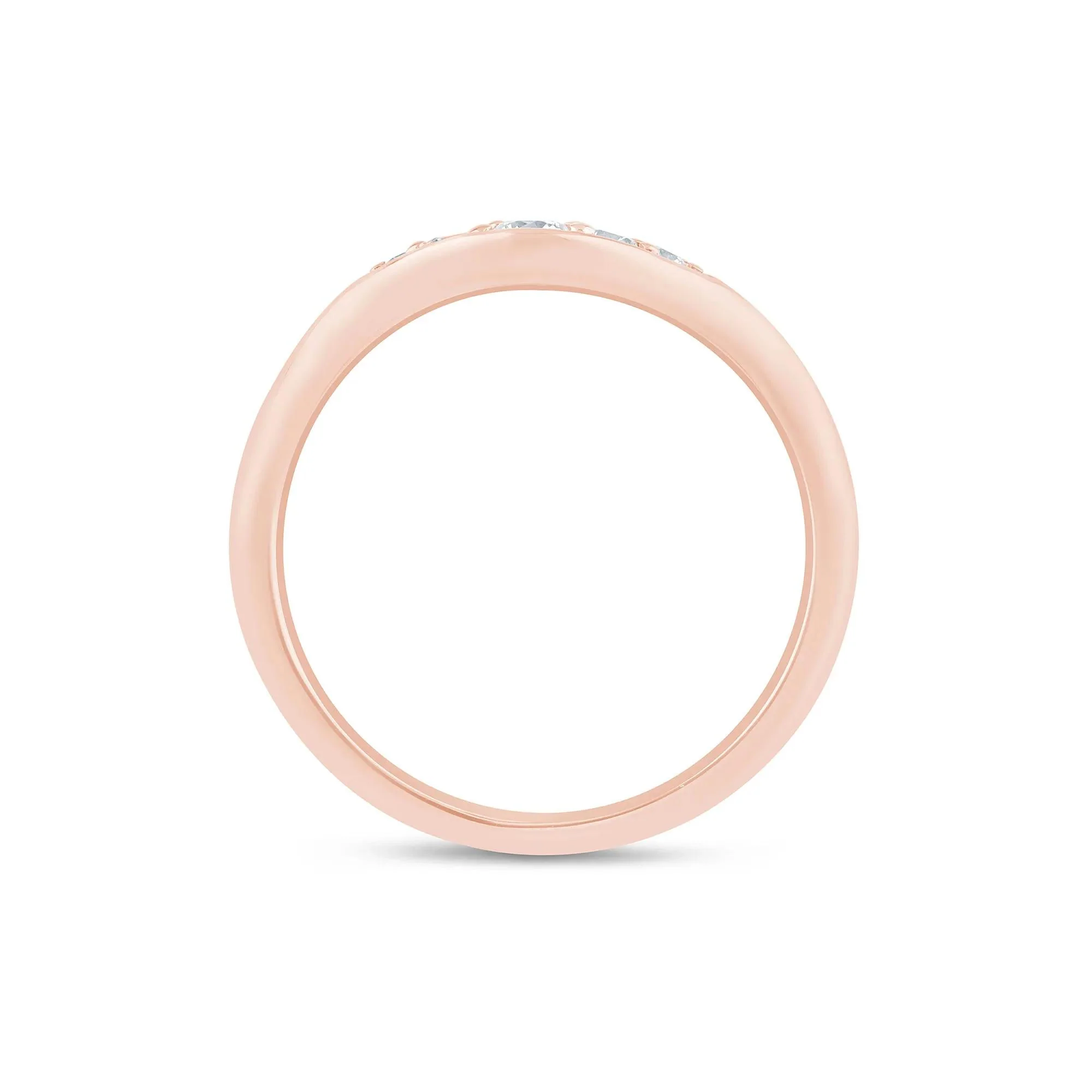 1/5 CT. Tw. Lab Grown Diamond Contour Band Ring 14K Rose Gold Size 8.5 1.5mm - Image 2