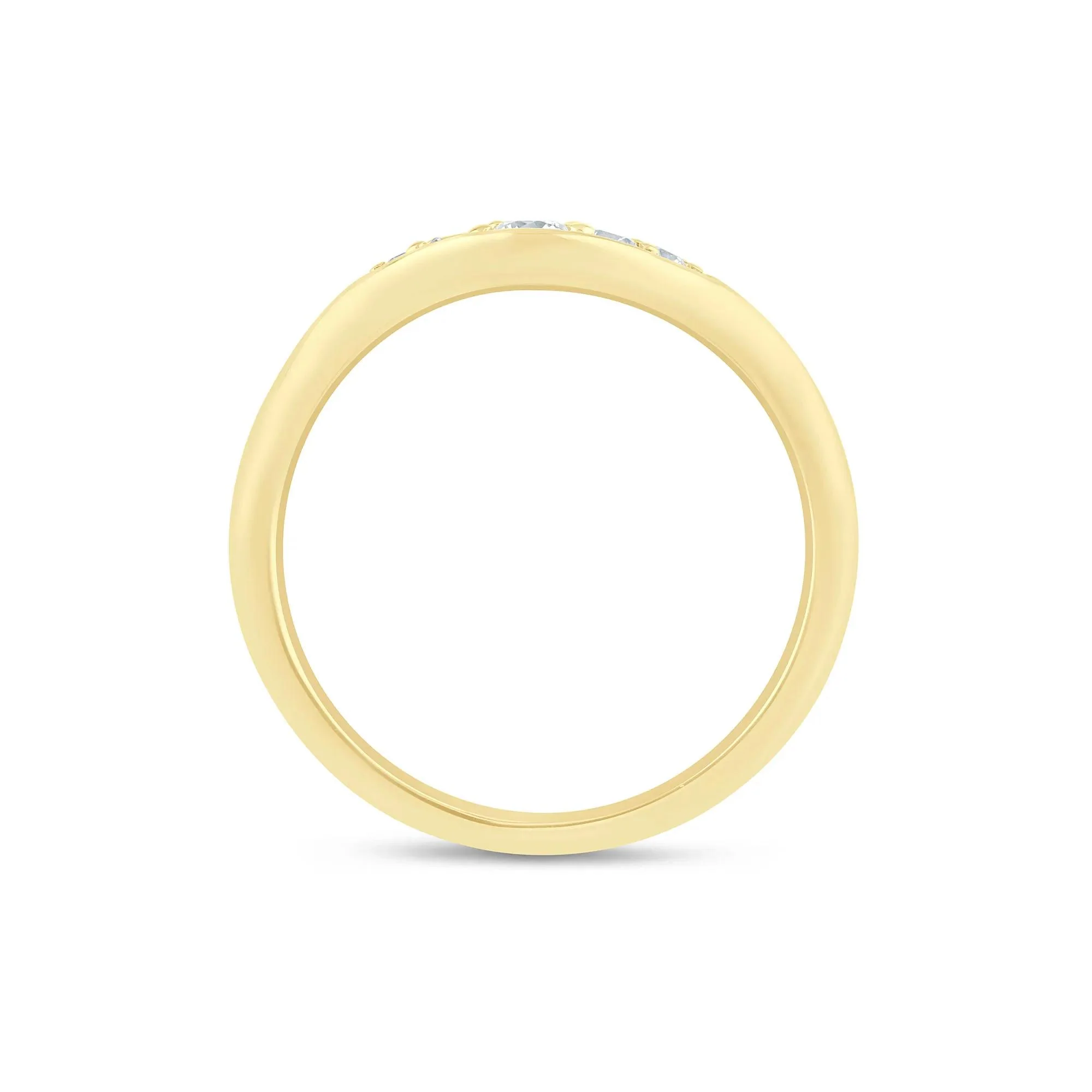 1/5 CT. Tw. Lab Grown Diamond Contour Band Ring 14K Yellow Gold Round Brilliant Cut Size 7.5 1.5mm - Image 2