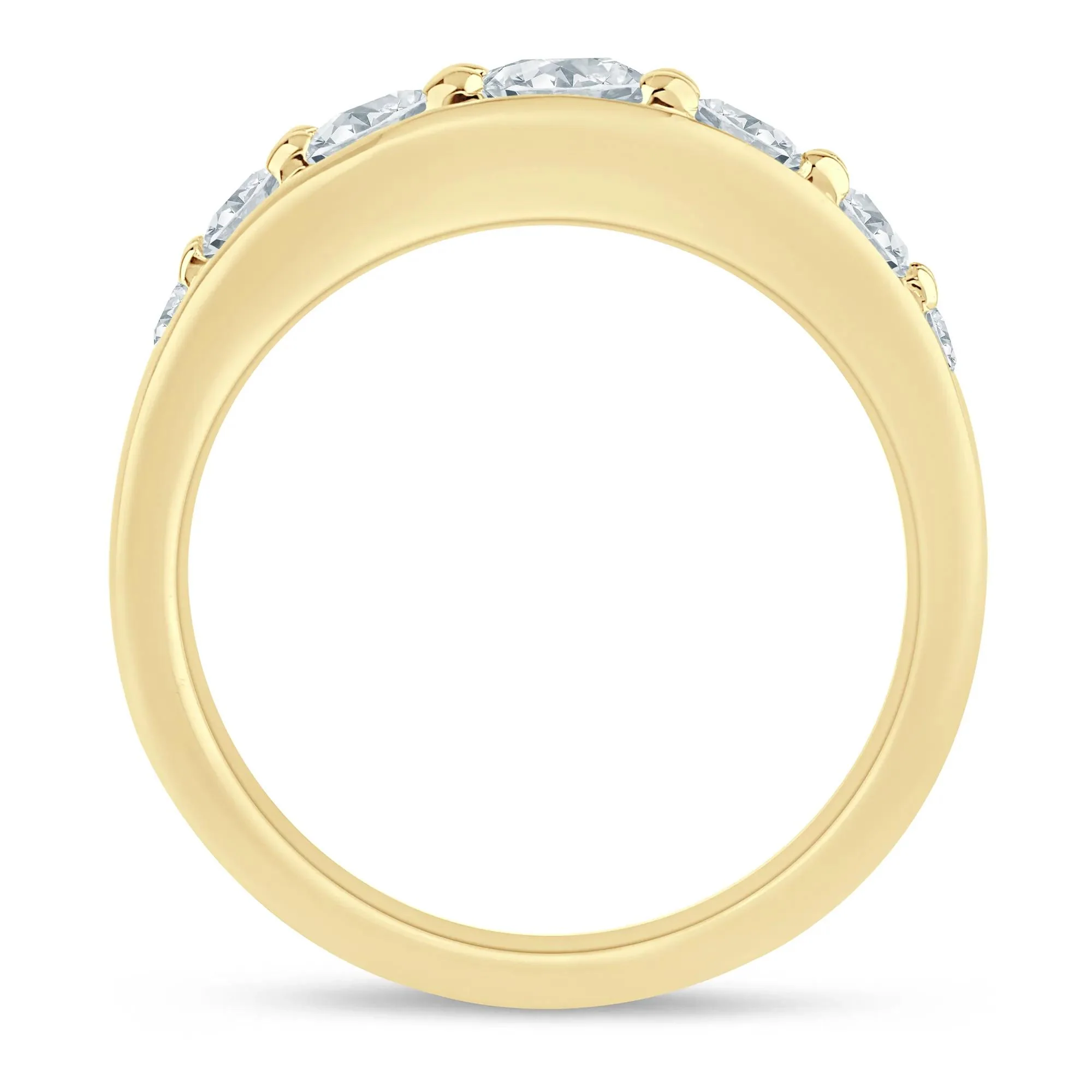 1 CT. Tw. Lab Grown Diamond Graduated Channel Band Ring 14K Yellow Gold Size 7.5 1.5mm - Image 2