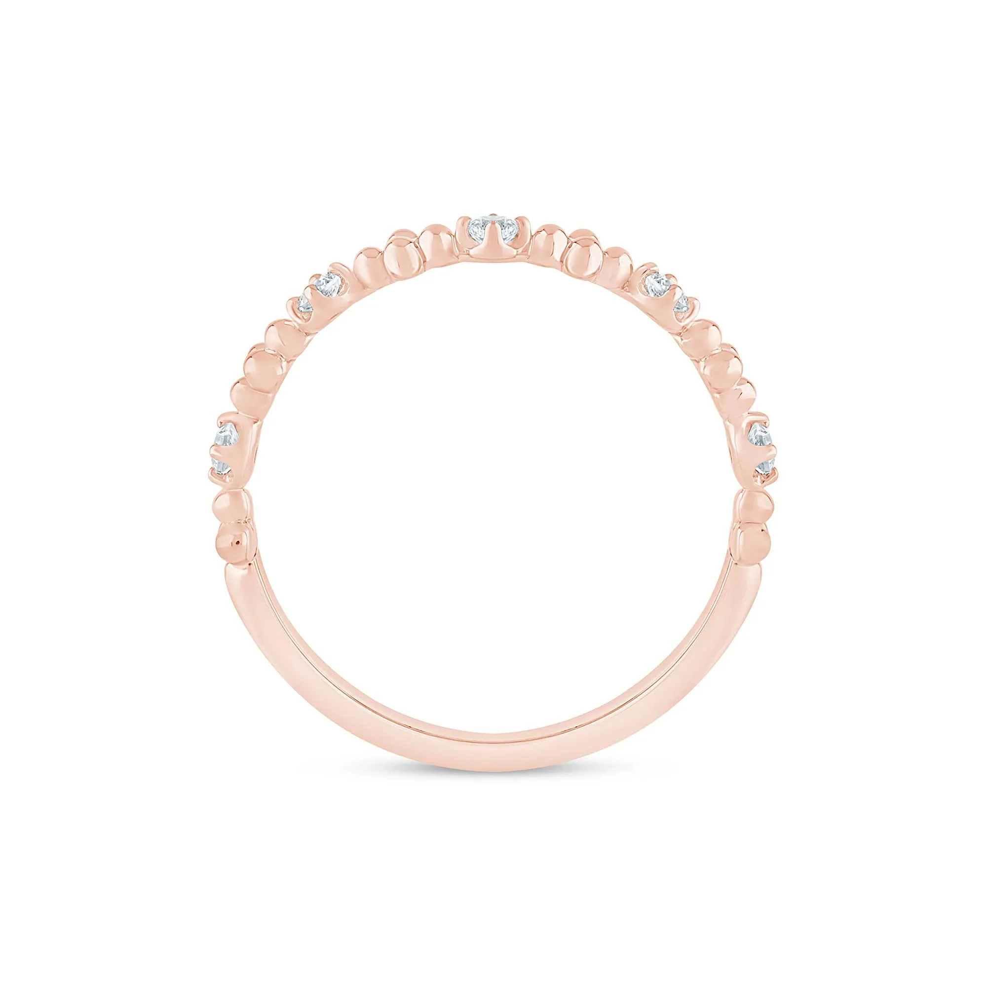 1/8 CT. Tw. Lab Grown Diamond Stack Band Ring 10K Rose Gold Size 6 1.5mm - Image 2