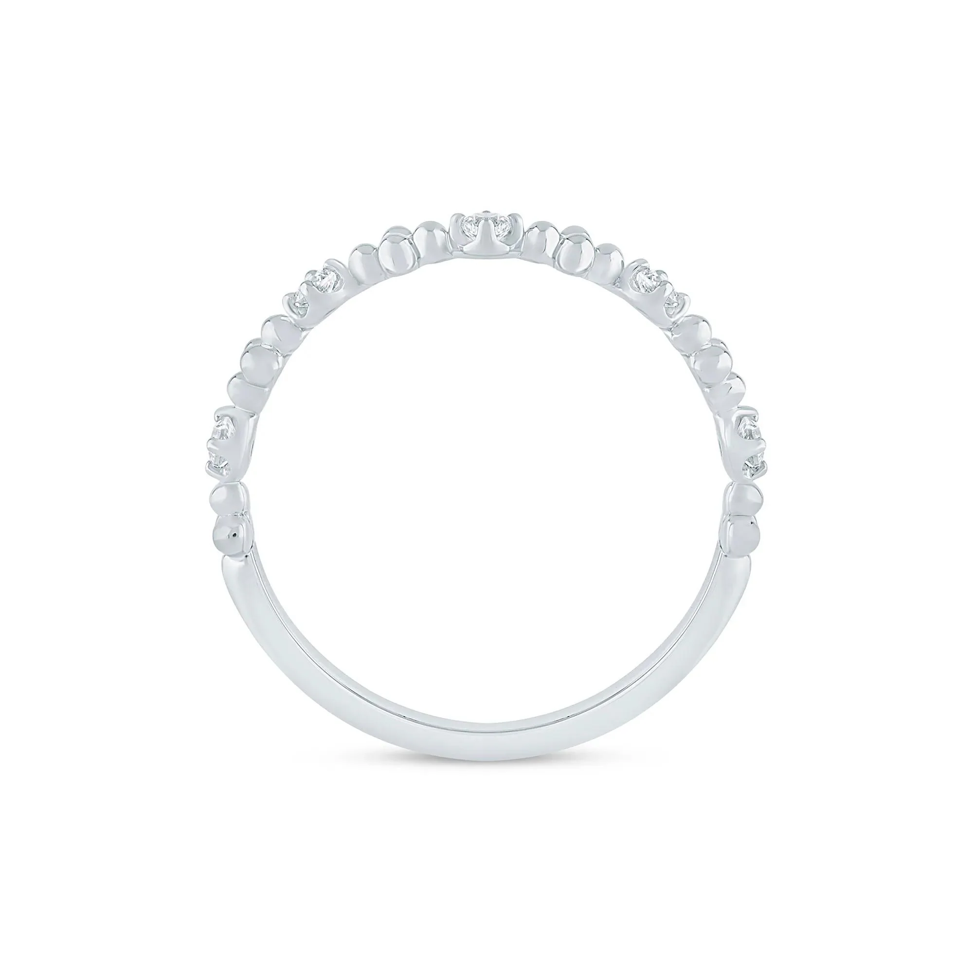 1/8 CT. Tw. Lab Grown Diamond Stack Band Ring 10K White Gold Size 8 1.5mm - Image 2