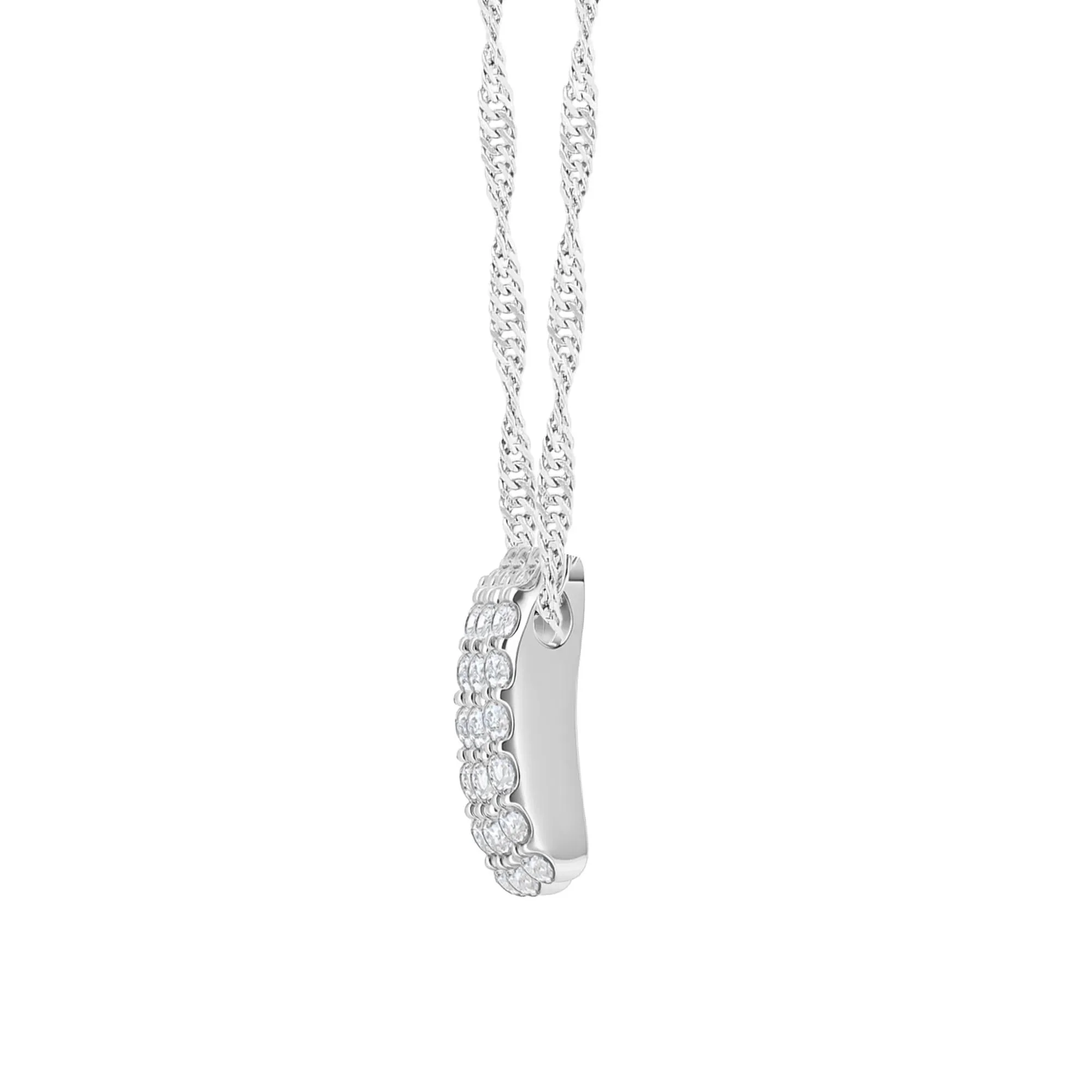 1/4 CT. Tw. Diamond Three-Row Pendant Necklace 10K White Gold Size 18" - Image 2