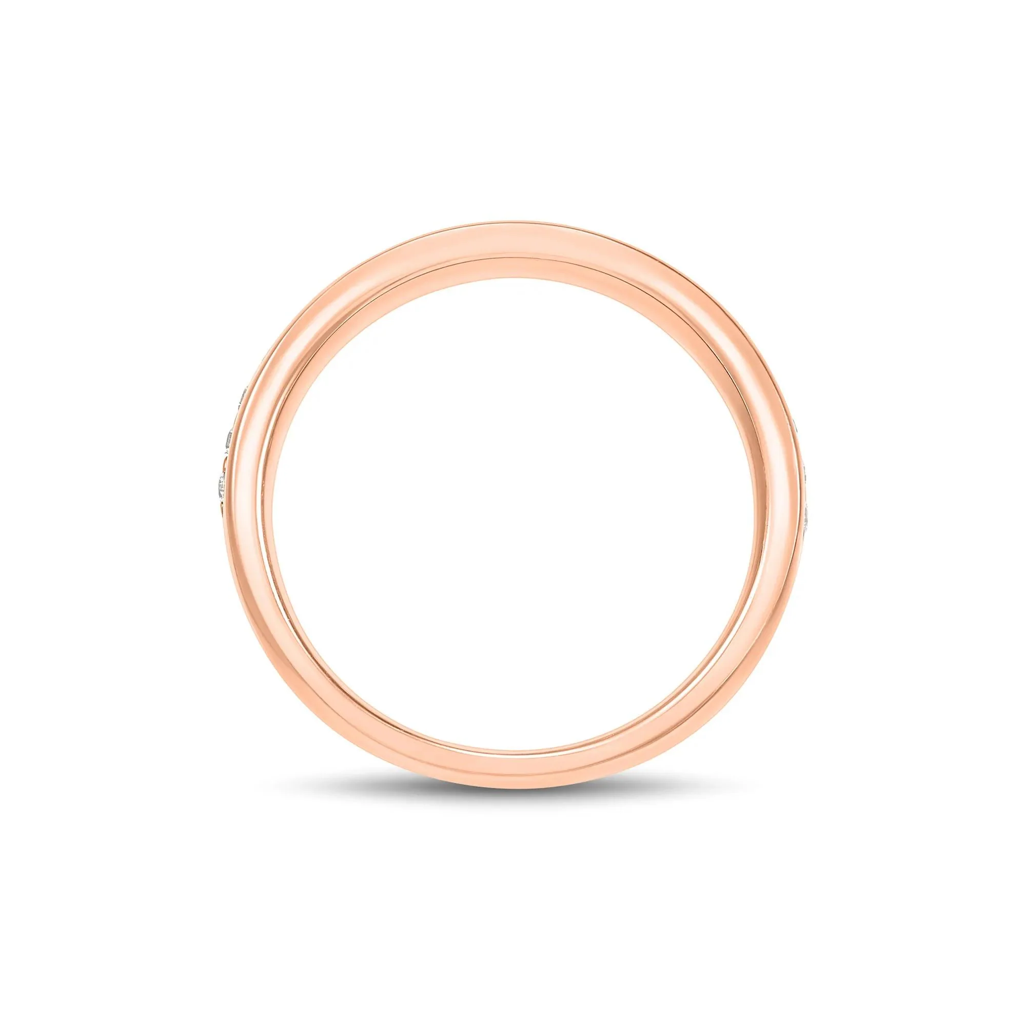 1/4 CT. Tw. Lab Grown Diamond High-Polish Band Ring 10K Rose Gold Round Brilliant Cut Size 4.5 1.5mm - Image 2