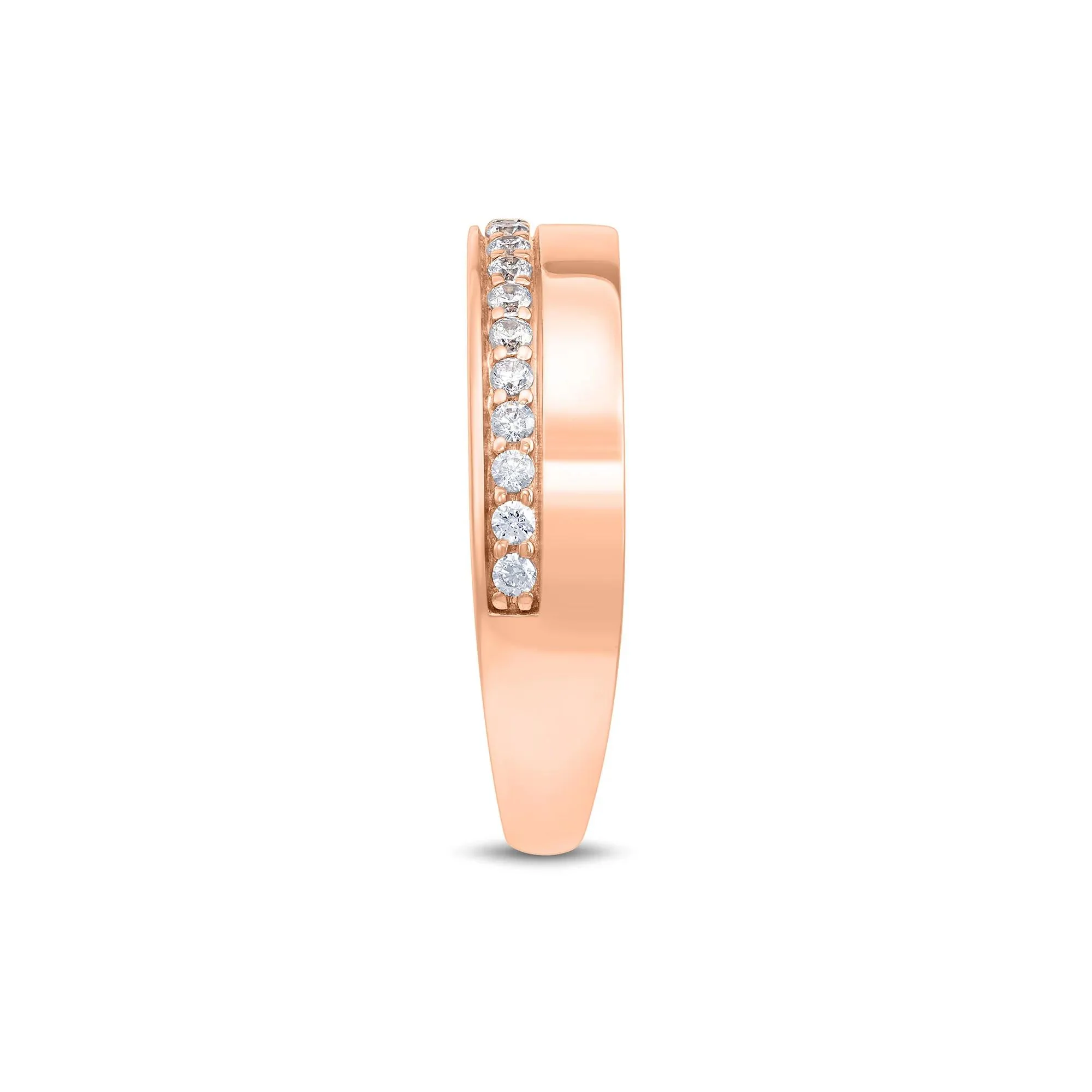 1/4 CT. Tw. Lab Grown Diamond High-Polish Band Ring 10K Rose Gold Round Brilliant Cut Size 8 1.5mm - Image 3