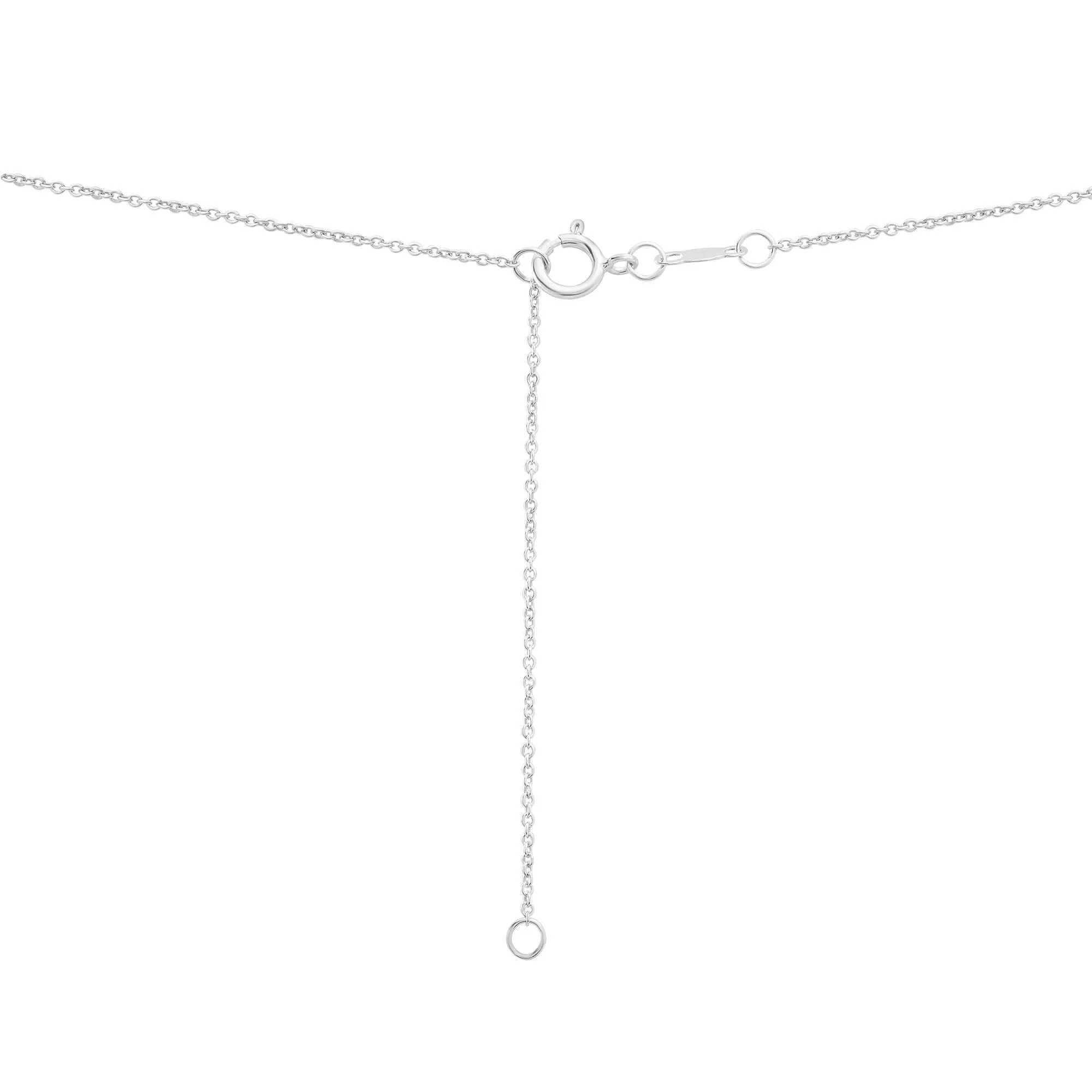 Lab-Created Blue and White Sapphire Cross Pendant Necklace .925 Sterling Silver Size 18" - Image 4