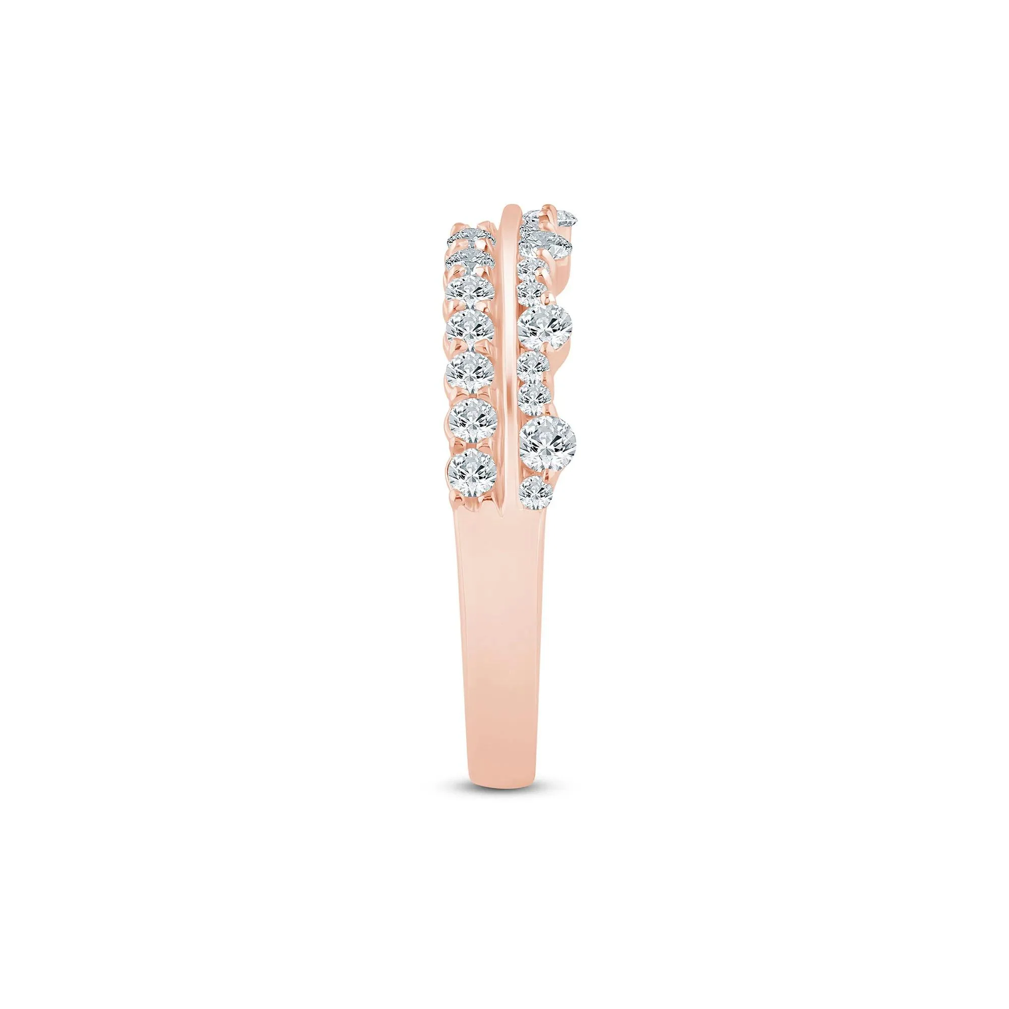 5/8 CT. Tw. Lab Grown Diamond Multi-Row Anniversary Band Ring 14K Rose Gold Size 6 2.5mm - Image 3