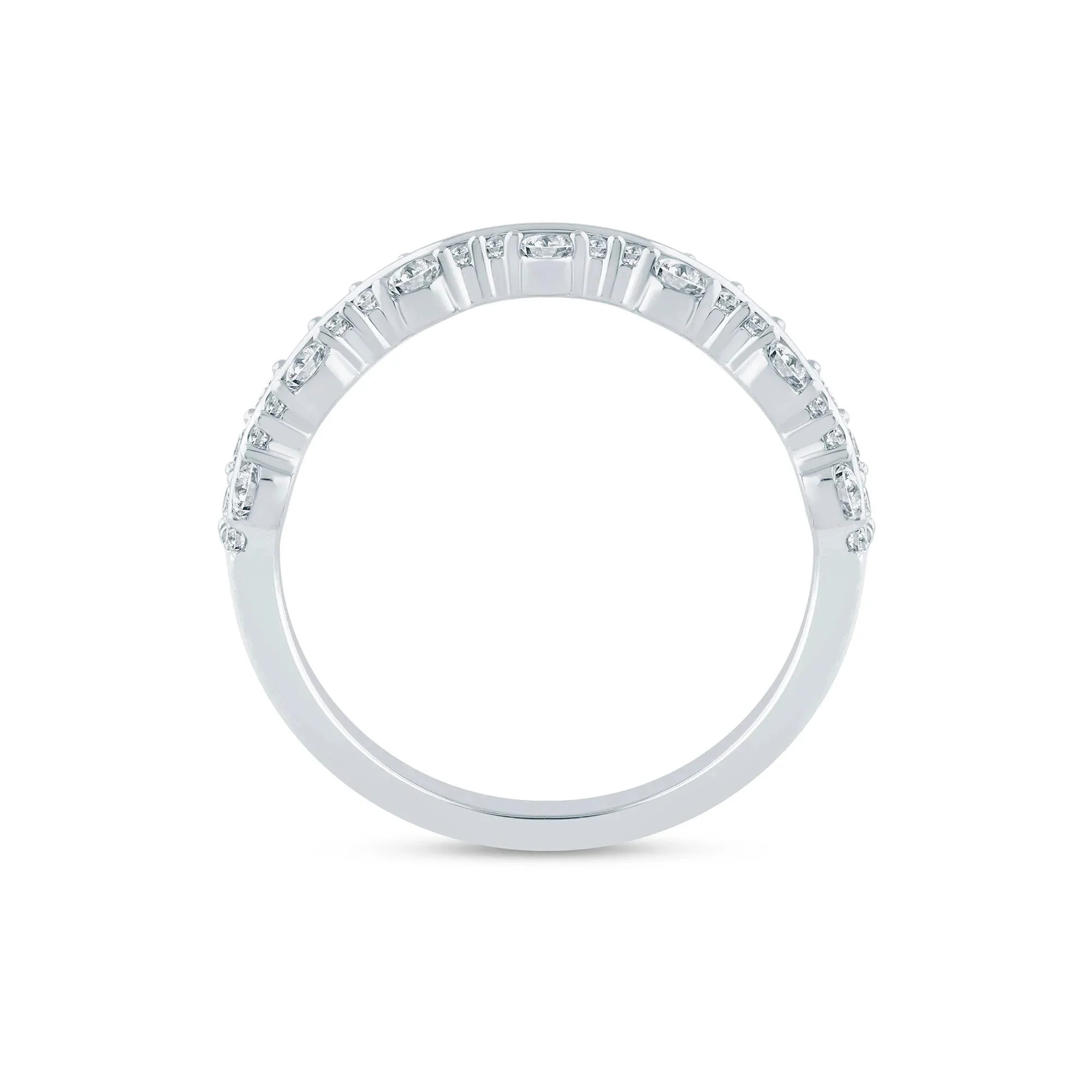 5/8 CT. Tw. Lab Grown Diamond Multi-Row Anniversary Band Ring 14K White Gold Size 6 2.5mm - Image 2