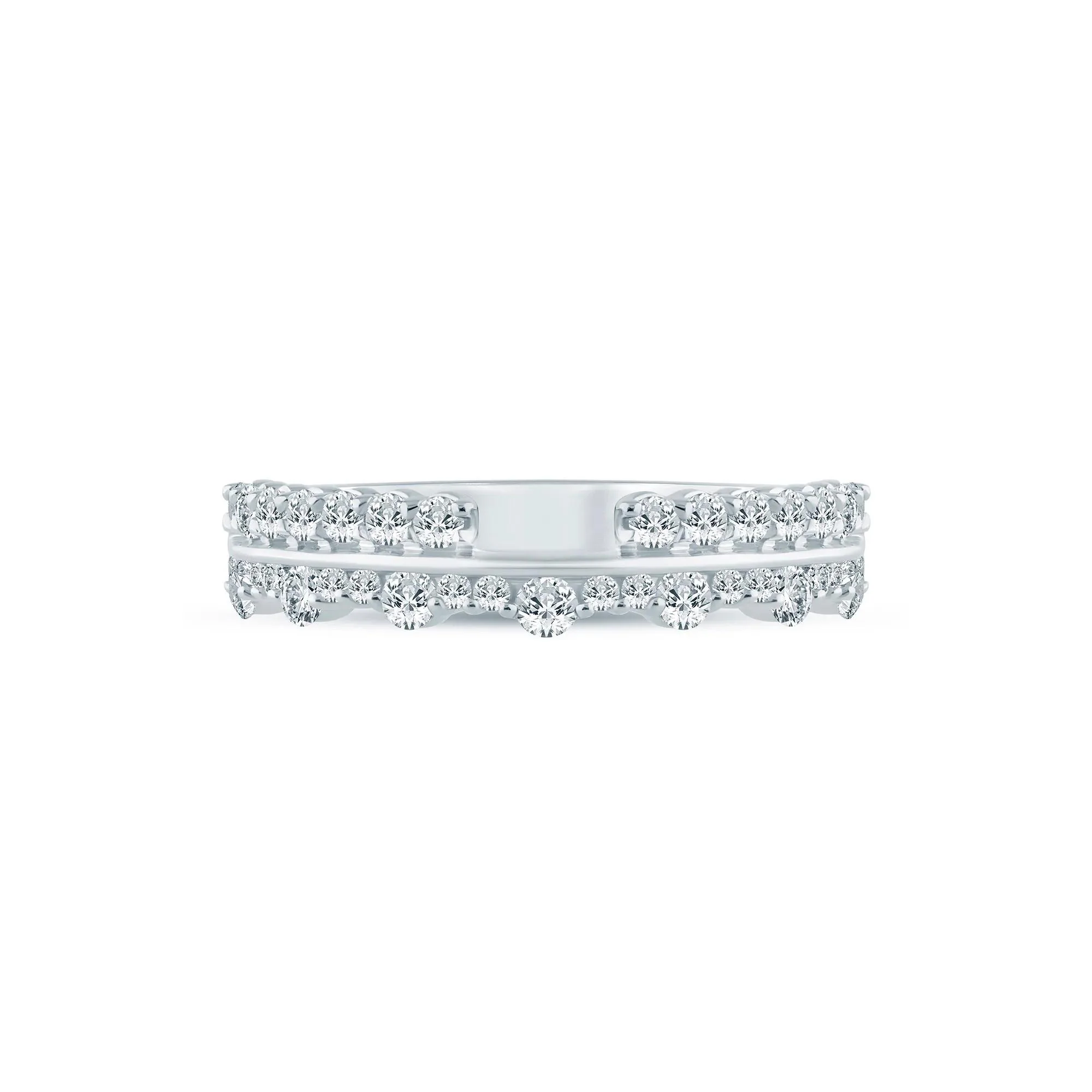 5/8 CT. Tw. Lab Grown Diamond Multi-Row Anniversary Band Ring 14K White Gold Size 9 2.5mm