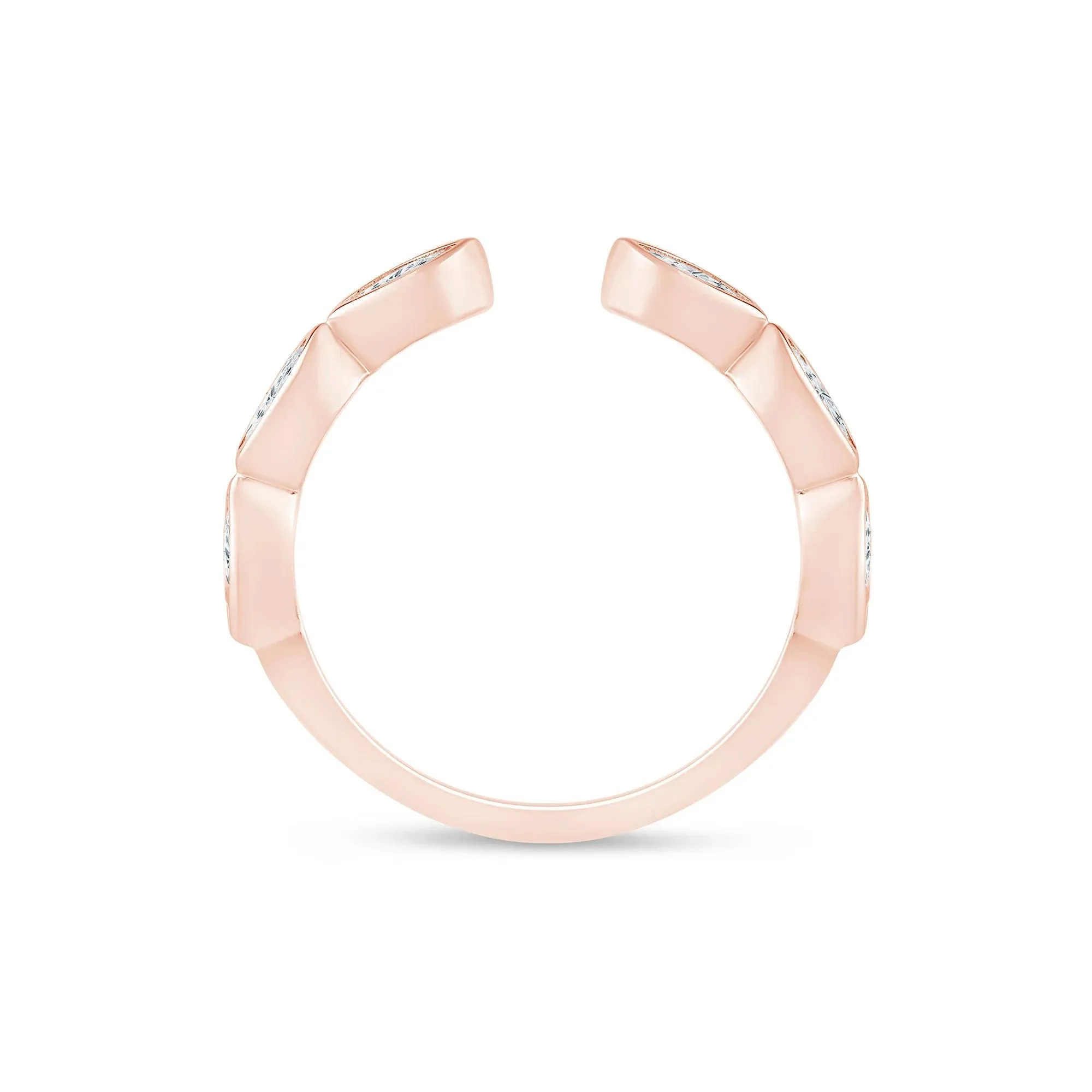 5/8 CT. Tw. Lab Grown Diamond Marquise Open Band Ring 14K Rose Gold Size 6 2mm - Image 2