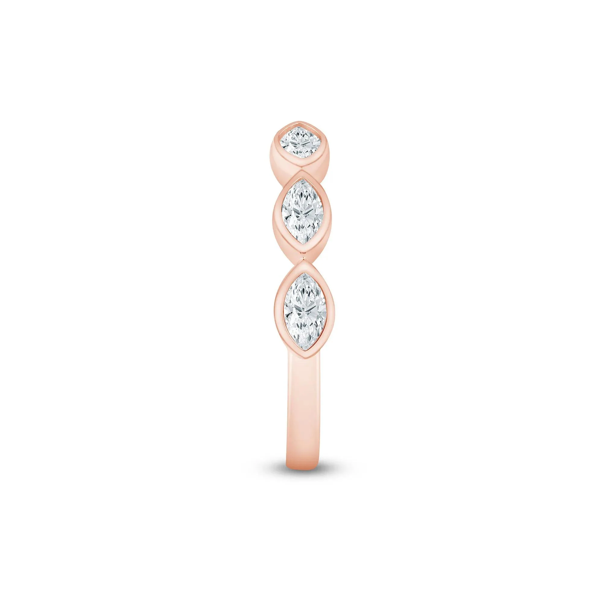 5/8 CT. Tw. Lab Grown Diamond Marquise Open Band Ring 14K Rose Gold Size 7.5 2mm - Image 3