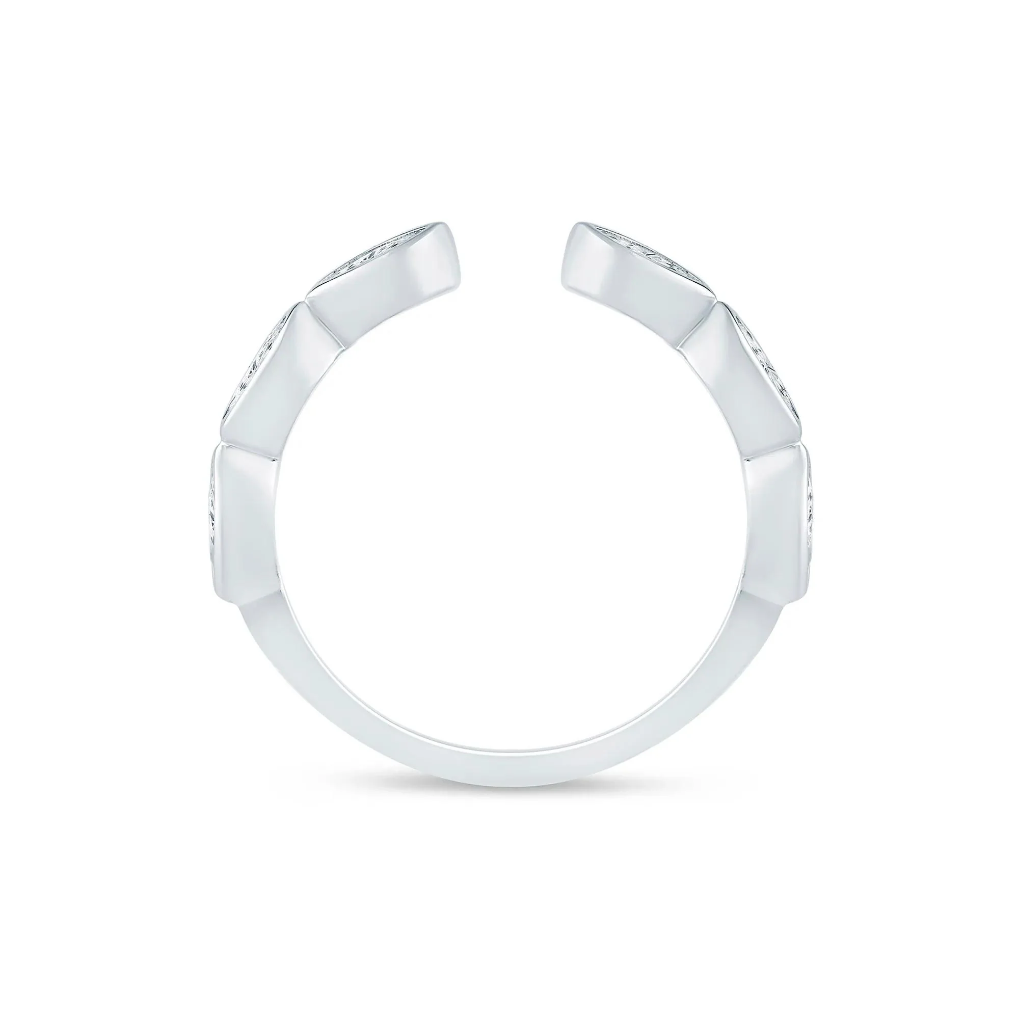 5/8 CT. Tw. Lab Grown Diamond Marquise Open Band Ring 14K White Gold Size 7 2mm - Image 2