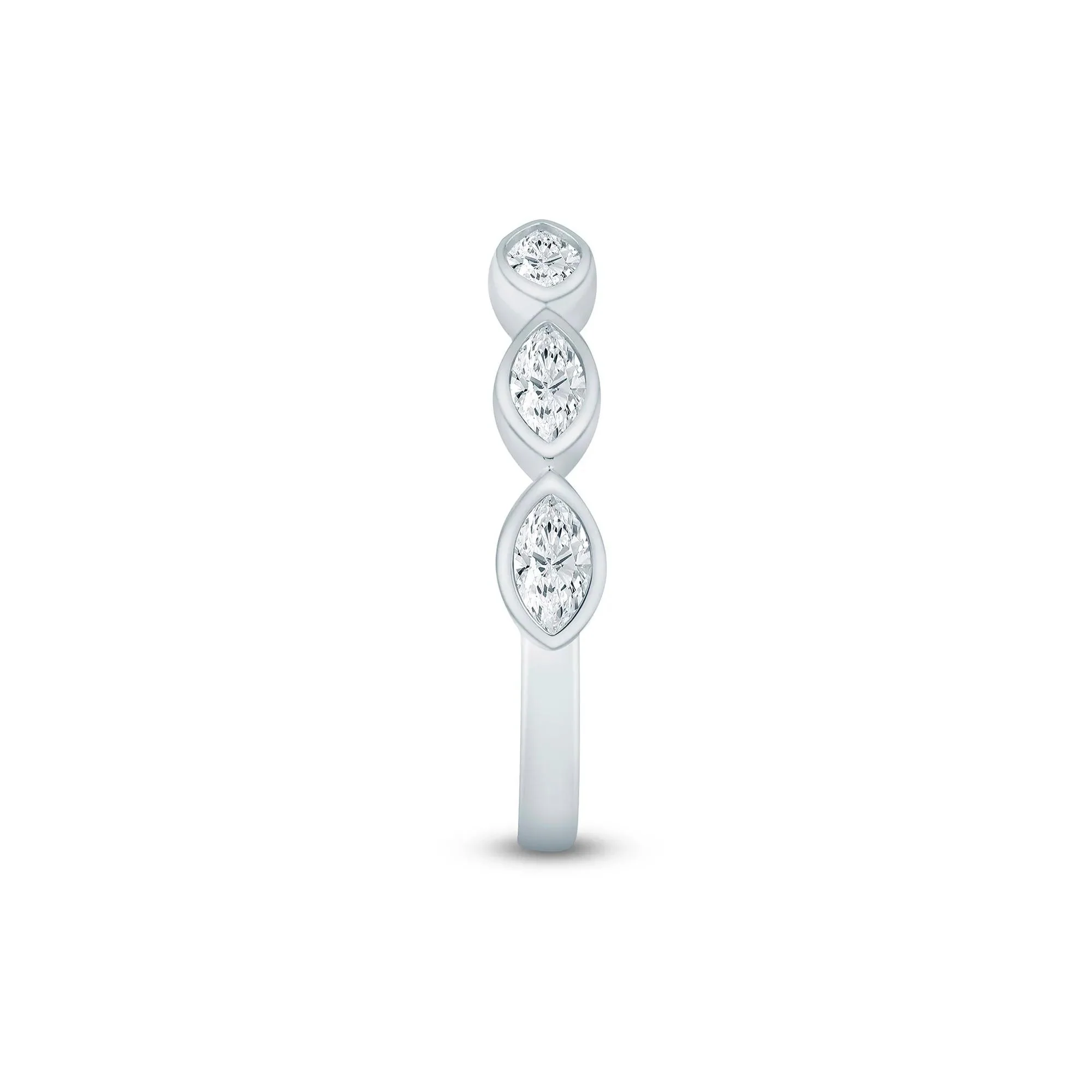 5/8 CT. Tw. Lab Grown Diamond Marquise Open Band Ring 14K White Gold Size 9 2mm - Image 3