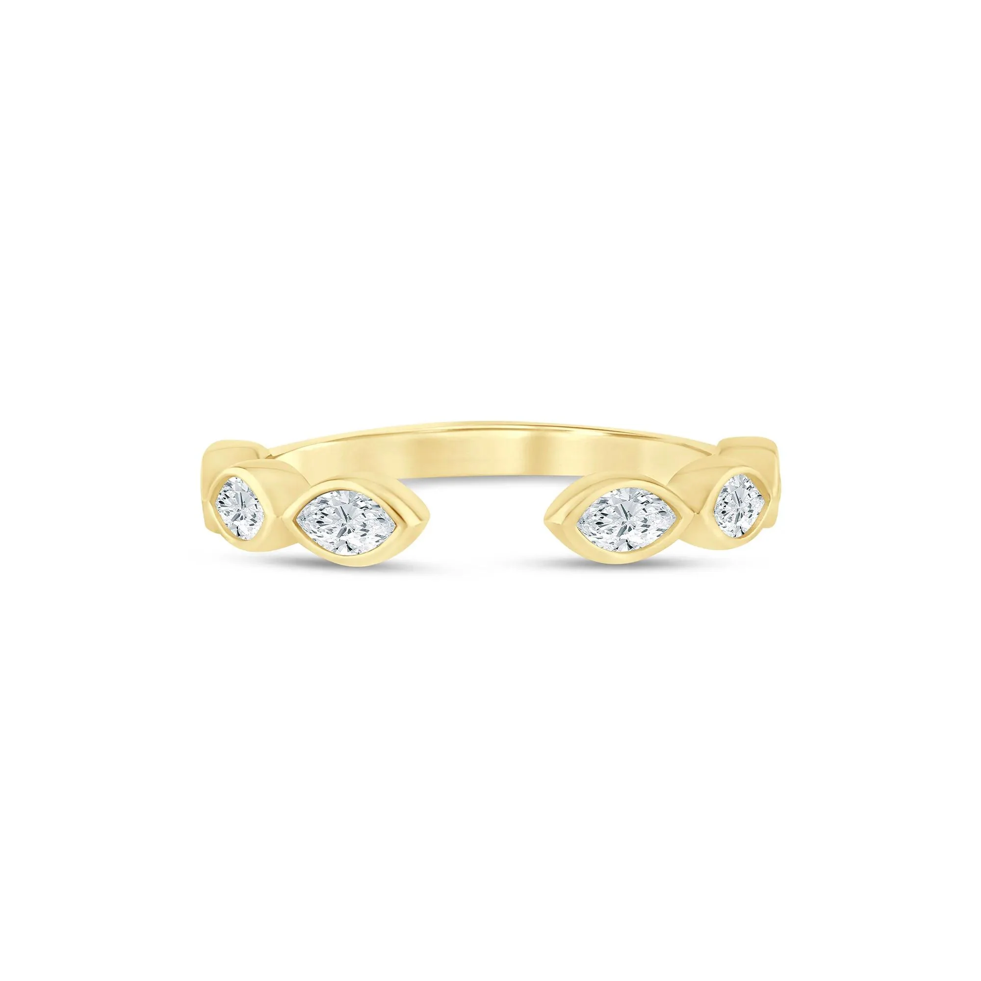 5/8 CT. Tw. Lab Grown Diamond Marquise Open Band Ring 14K Yellow Gold Size 5 2mm