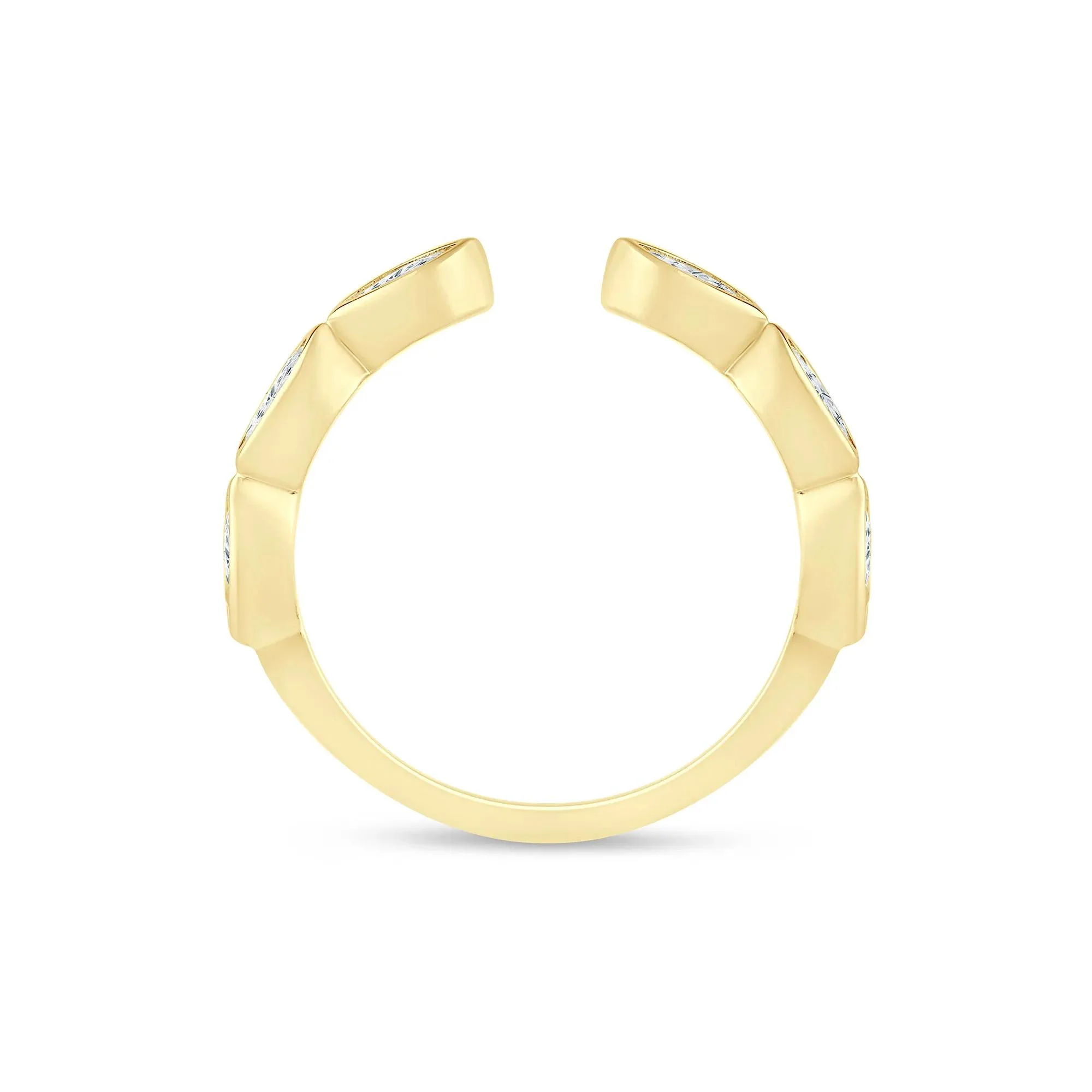 5/8 CT. Tw. Lab Grown Diamond Marquise Open Band Ring 14K Yellow Gold Size 5.5 2mm - Image 2