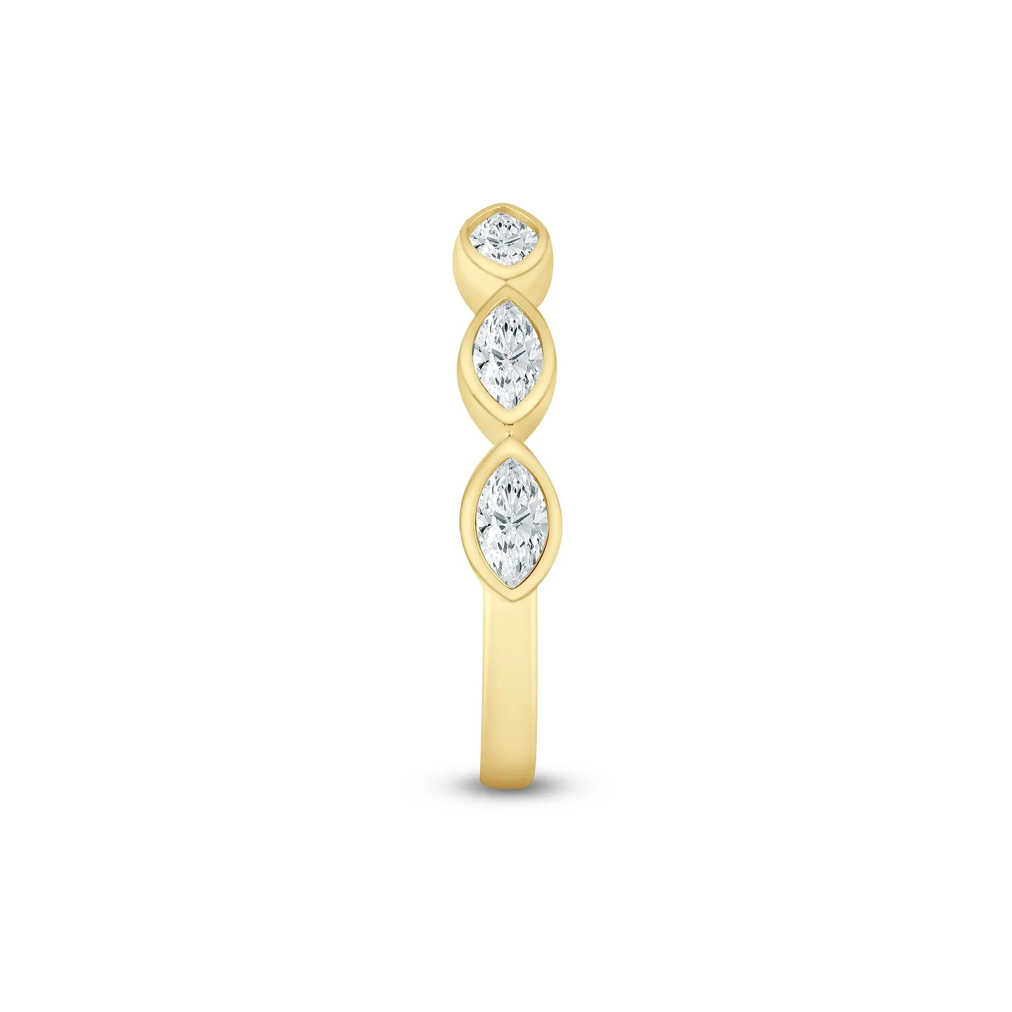 5/8 CT. Tw. Lab Grown Diamond Marquise Open Band Ring 14K Yellow Gold Size 8.5 2mm - Image 3
