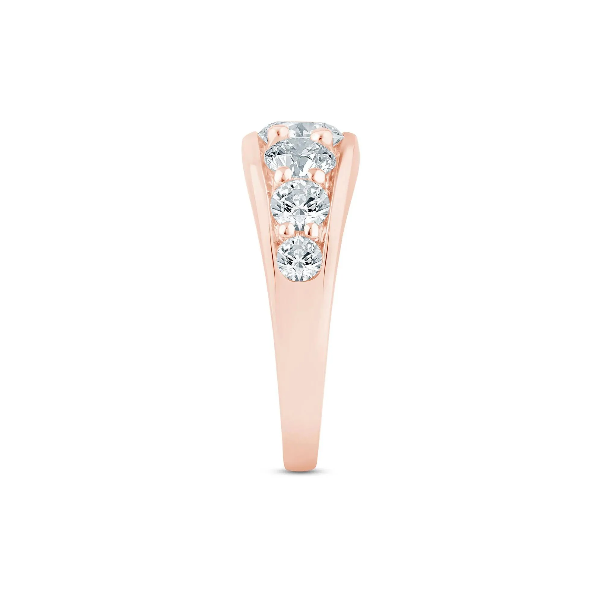 2 CT. Tw. Lab Grown Diamond Graduated Channel Band Ring 14K Rose Gold Size 9 2mm - Image 3