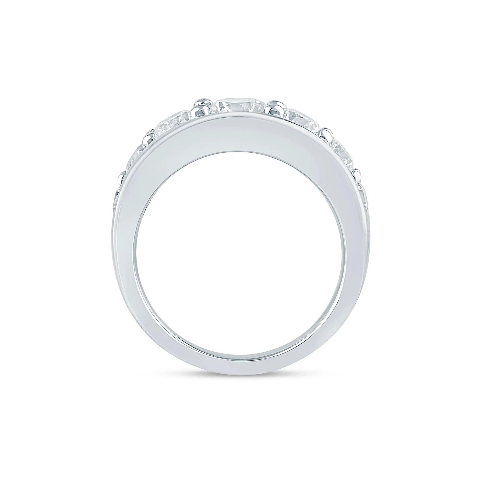 2 CT. Tw. Lab Grown Diamond Graduated Channel Band Ring 14K White Gold Size 5.5 2mm - Image 2