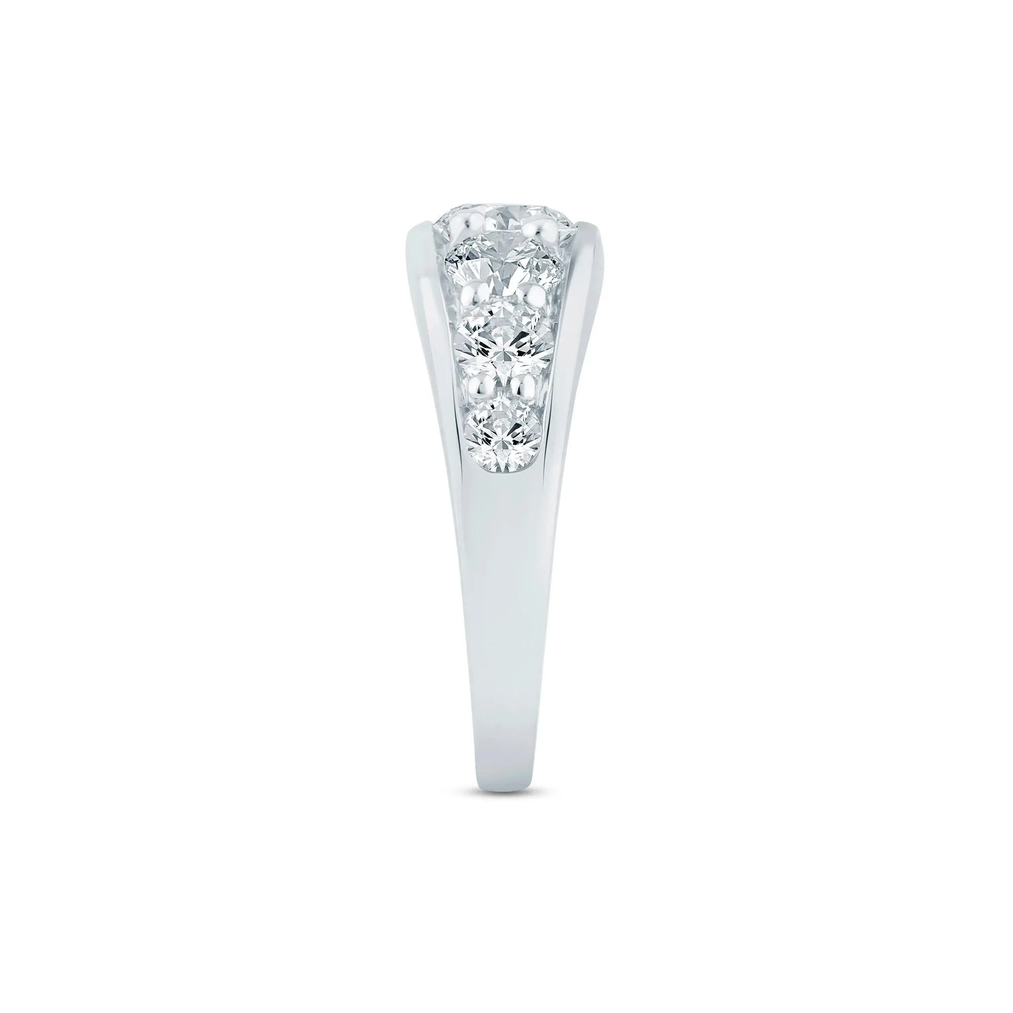 2 CT. Tw. Lab Grown Diamond Graduated Channel Band Ring 14K White Gold Size 6.5 2mm - Image 3