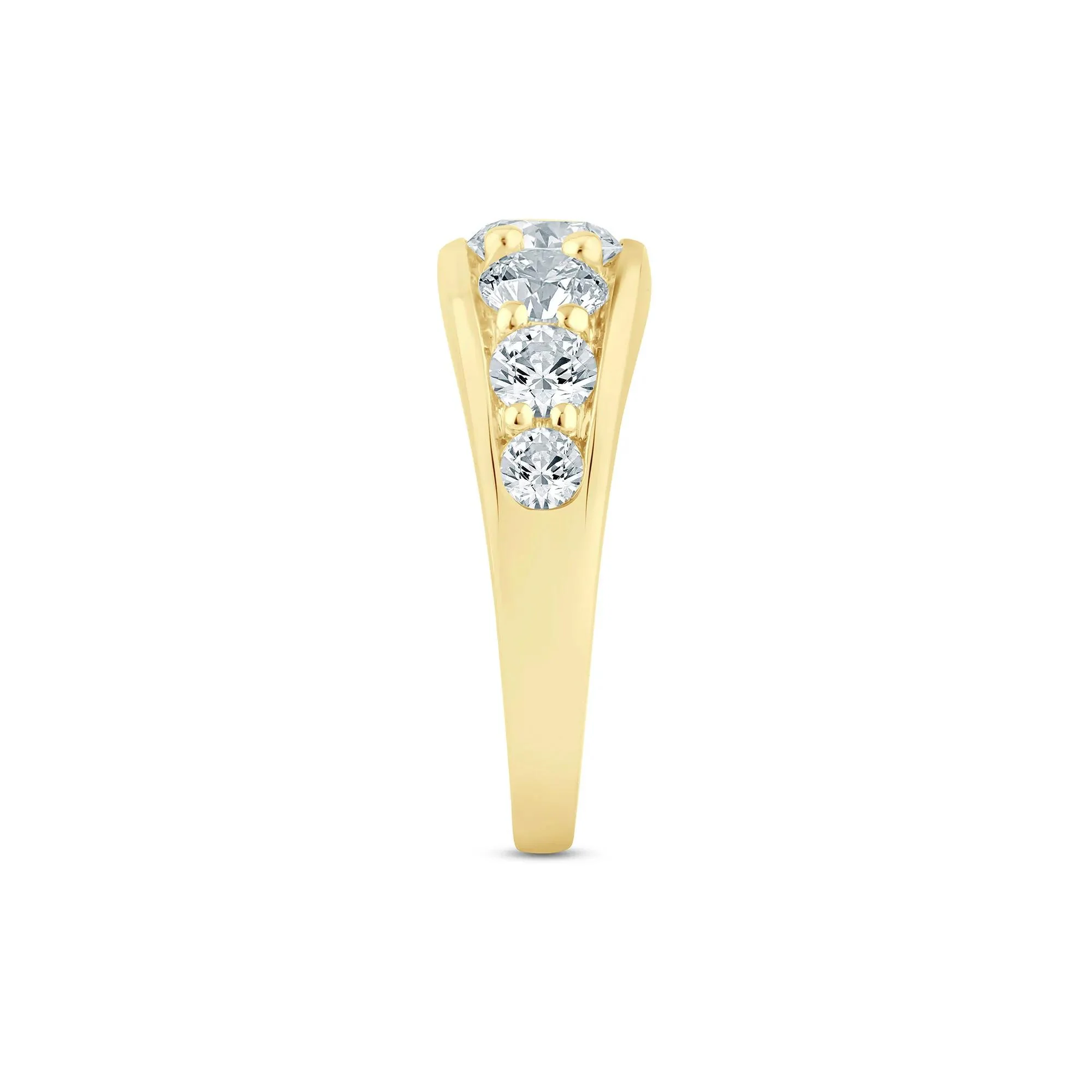 2 CT. Tw. Lab Grown Diamond Graduated Channel Band Ring 14K Yellow Gold Size 6 2mm - Image 3