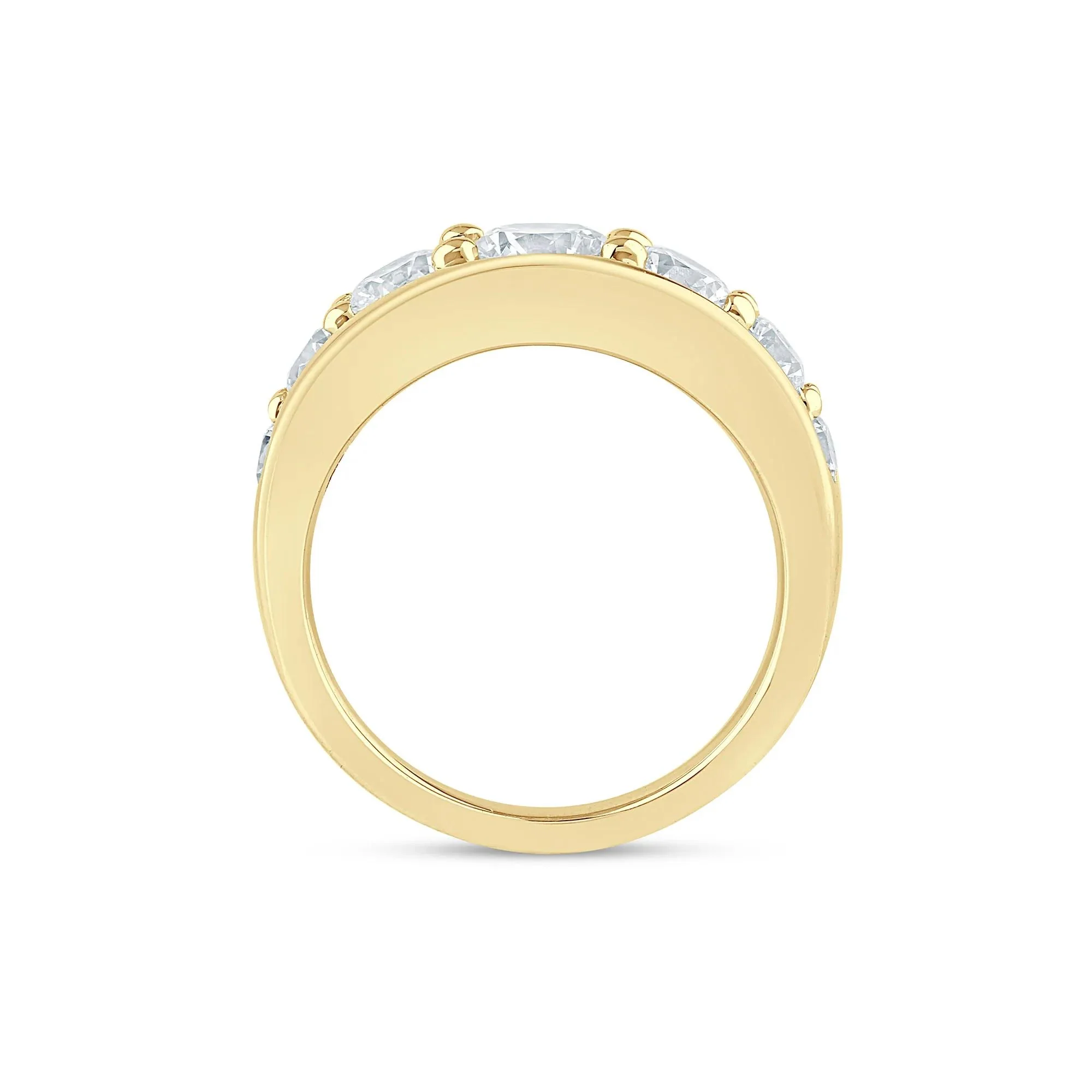 2 CT. Tw. Lab Grown Diamond Graduated Channel Band Ring 14K Yellow Gold Size 7.5 2mm - Image 2