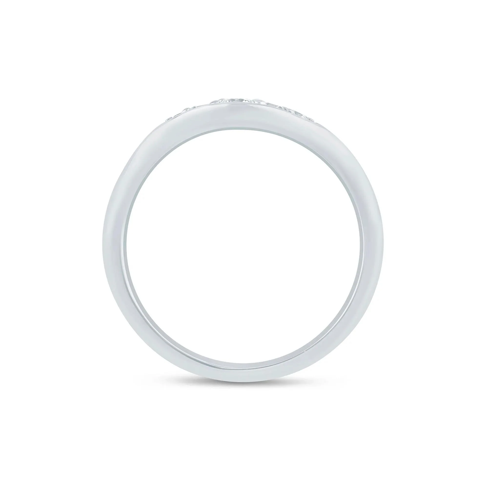 1/5 CT. Tw. Lab Grown Diamond Contour Band Ring 14K White Gold Round Brilliant Cut Size 9 1.5mm - Image 2