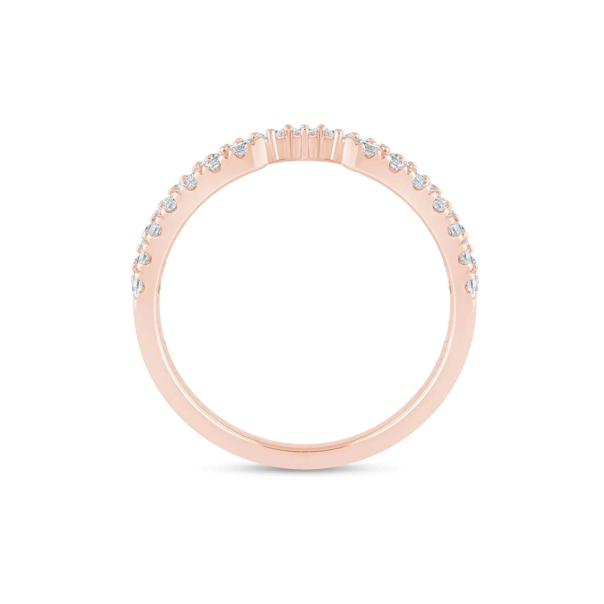 1/2 CT. Tw) Lab Grown Diamond Open Band Ring 14K Rose Gold ( Size 7.5 2mm - Image 2