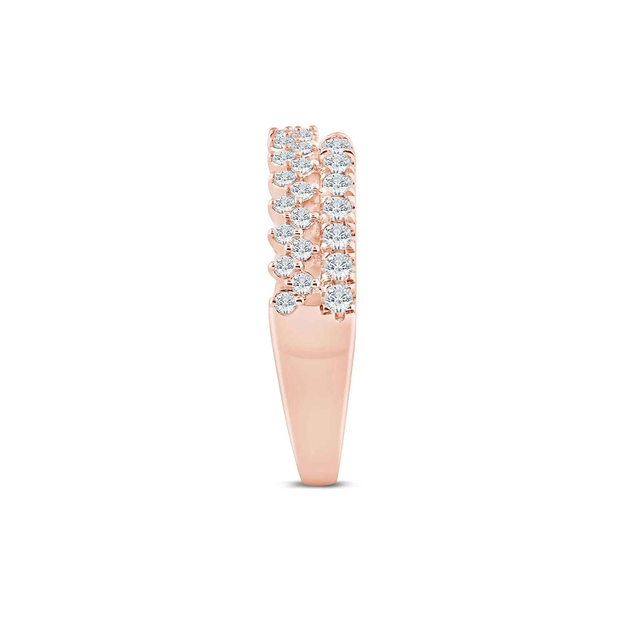 1/2 CT. Tw) Lab Grown Diamond Open Band Ring 14K Rose Gold ( Size 7.5 2mm - Image 3