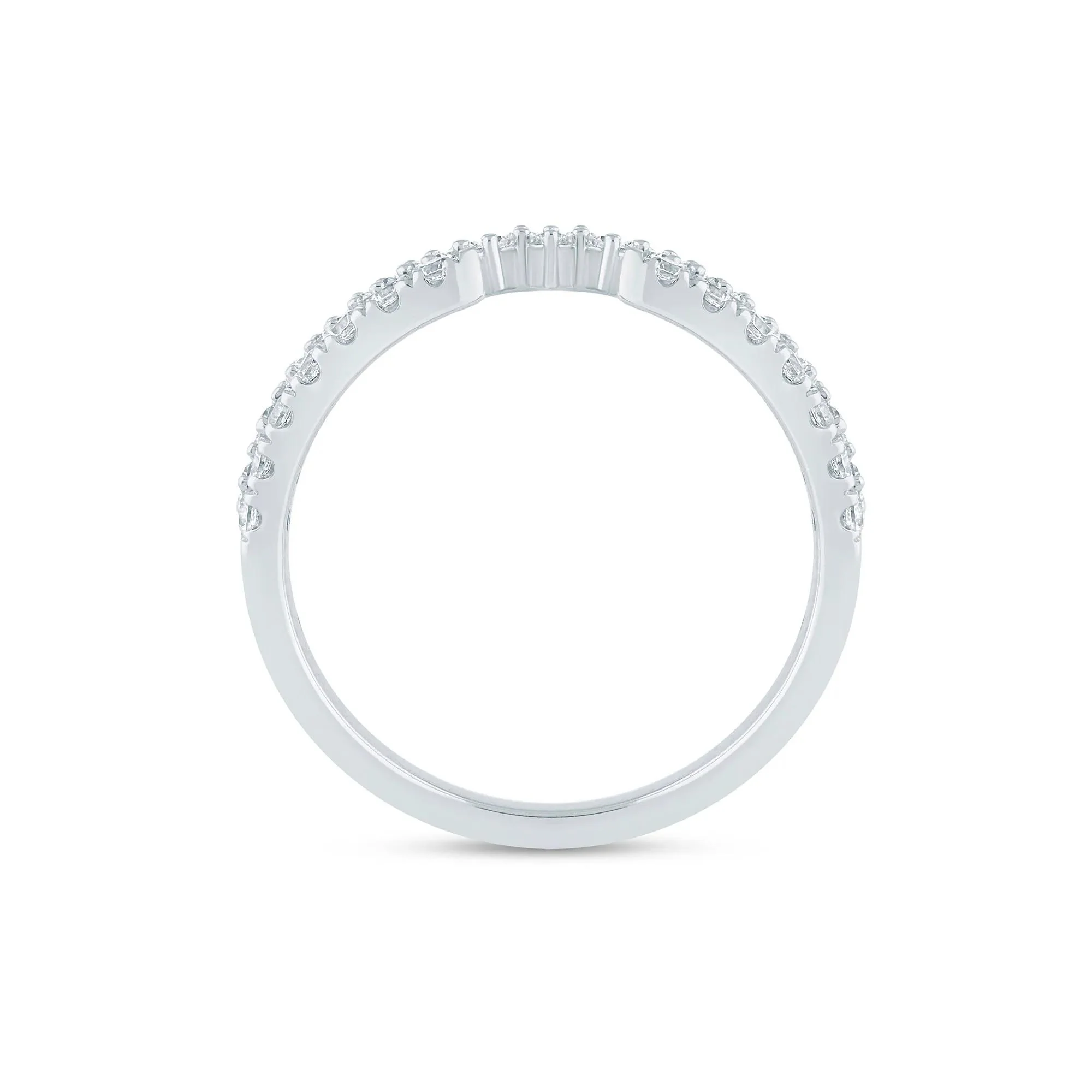 1/2 CT. Tw) Lab Grown Diamond Open Band Ring 14K White Gold ( Size 6 2mm - Image 2