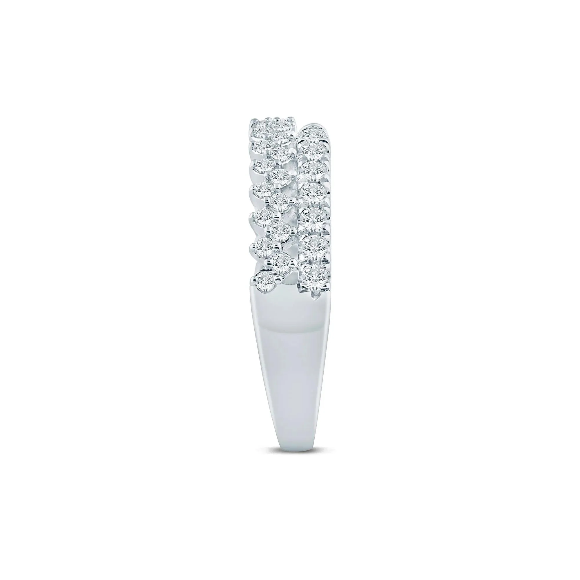 1/2 CT. Tw) Lab Grown Diamond Open Band Ring 14K White Gold ( Size 6.5 2mm - Image 3