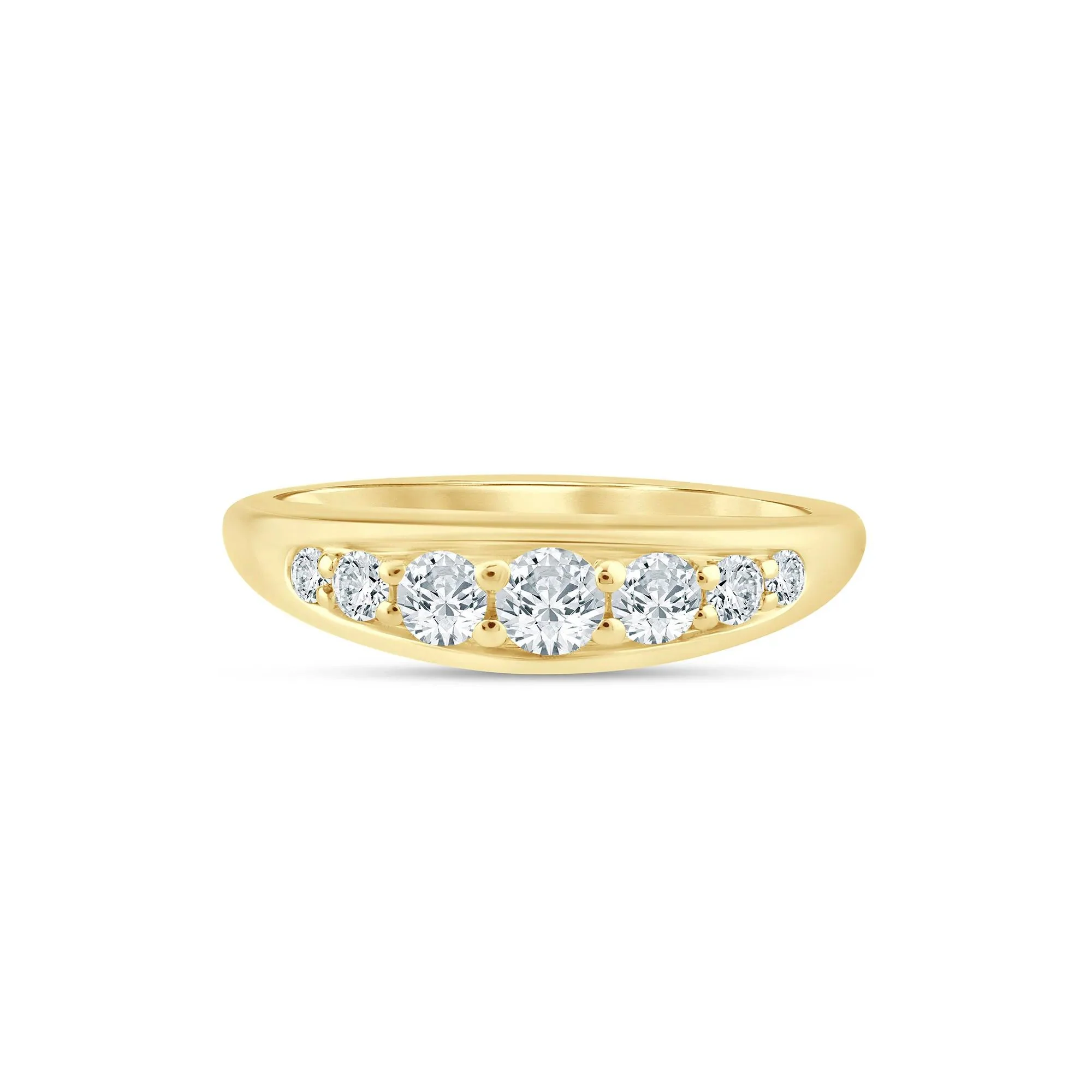1/2 CT. Tw. Lab Grown Diamond Graduated Channel Band Ring 14K Yellow Gold Size 5 1.5mm