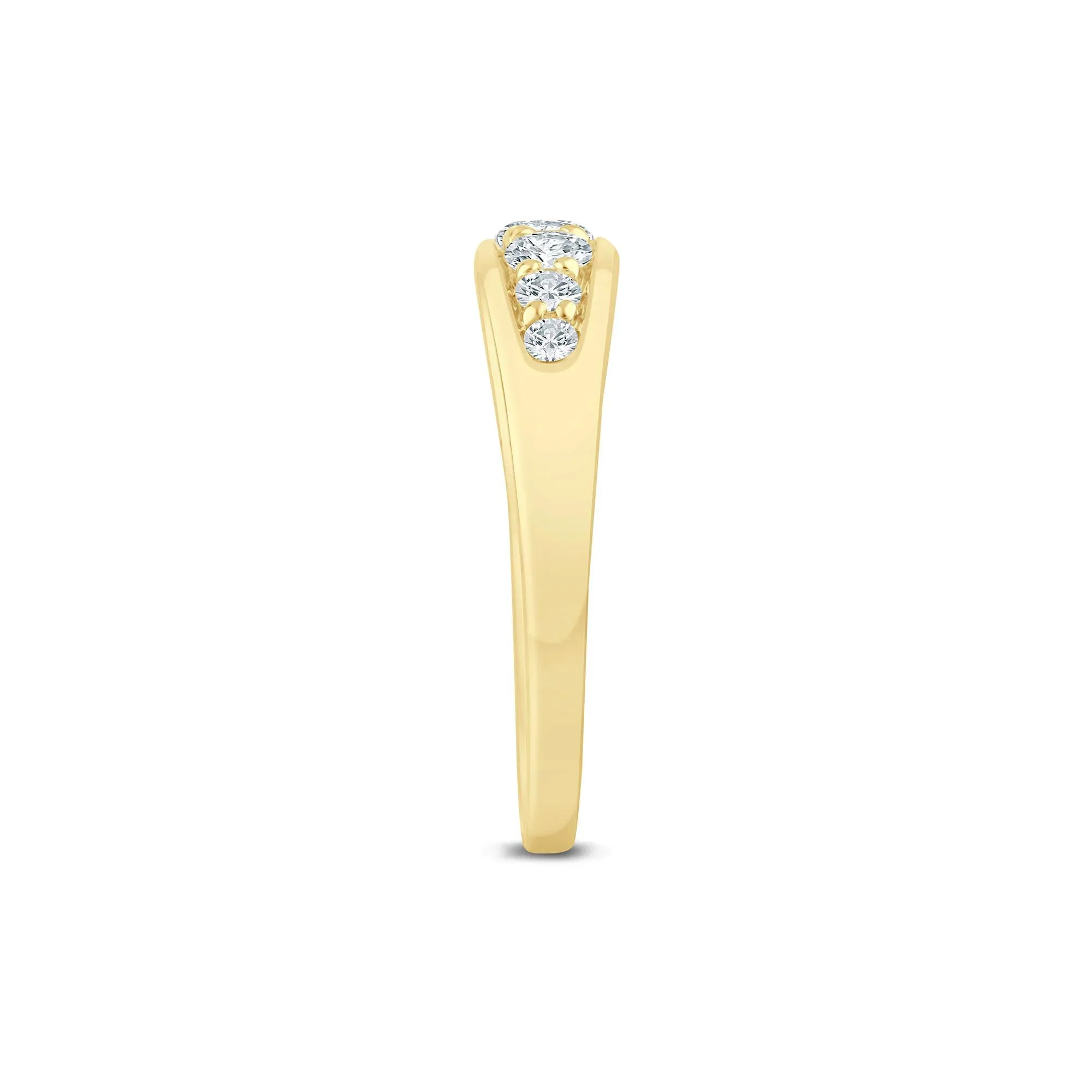 1/2 CT. Tw. Lab Grown Diamond Graduated Channel Band Ring 14K Yellow Gold Size 6 1.5mm - Image 3