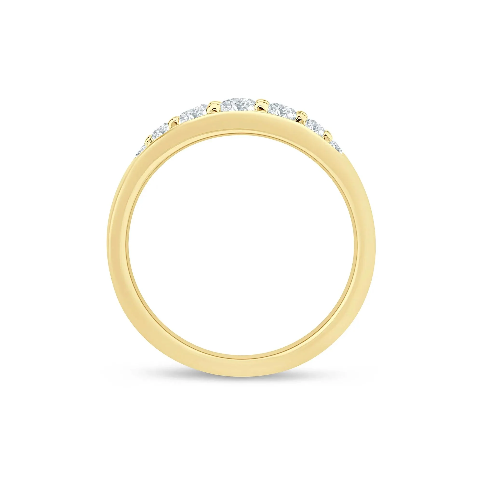 1/2 CT. Tw. Lab Grown Diamond Graduated Channel Band Ring 14K Yellow Gold Size 8 1.5mm - Image 2