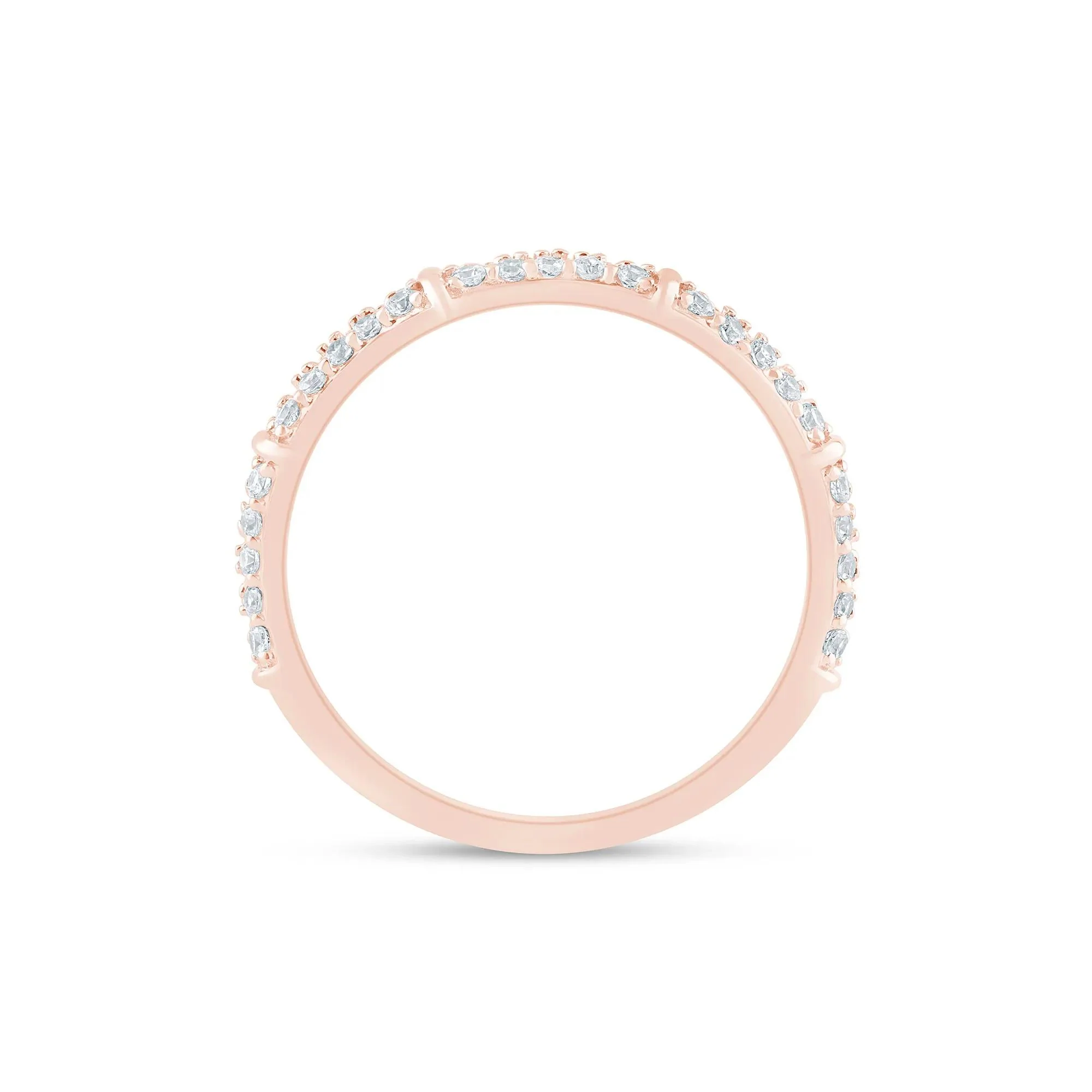 1/3 CT. Tw. Lab Grown Diamond Round Anniversary Band Ring 14K Rose Gold Size 5 1.5mm - Image 2