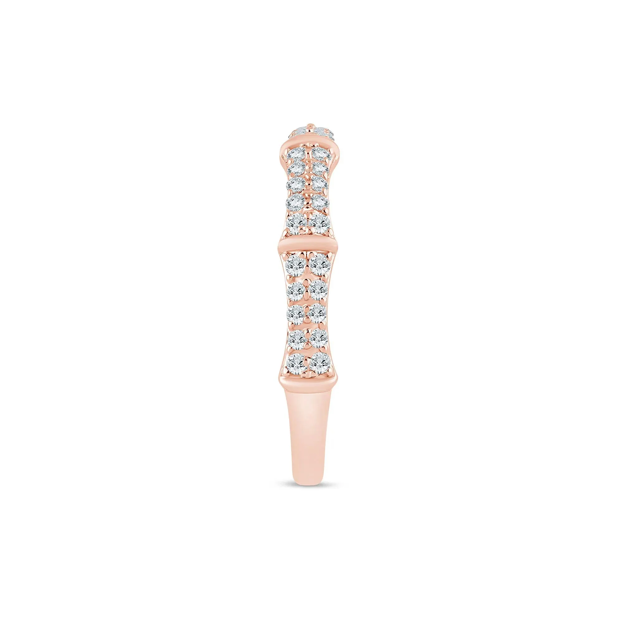 1/3 CT. Tw. Lab Grown Diamond Round Anniversary Band Ring 14K Rose Gold Size 7.5 1.5mm - Image 3