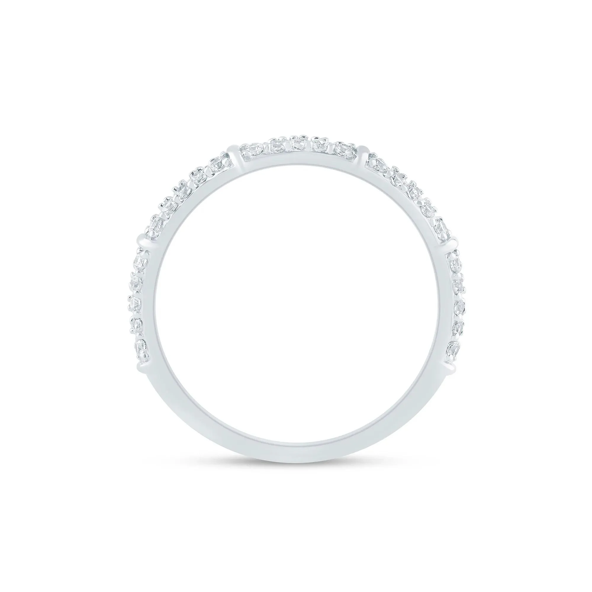 1/3 CT. Tw. Lab Grown Diamond Anniversary Band Ring 14K White Gold Size 5.5 1.5mm - Image 2