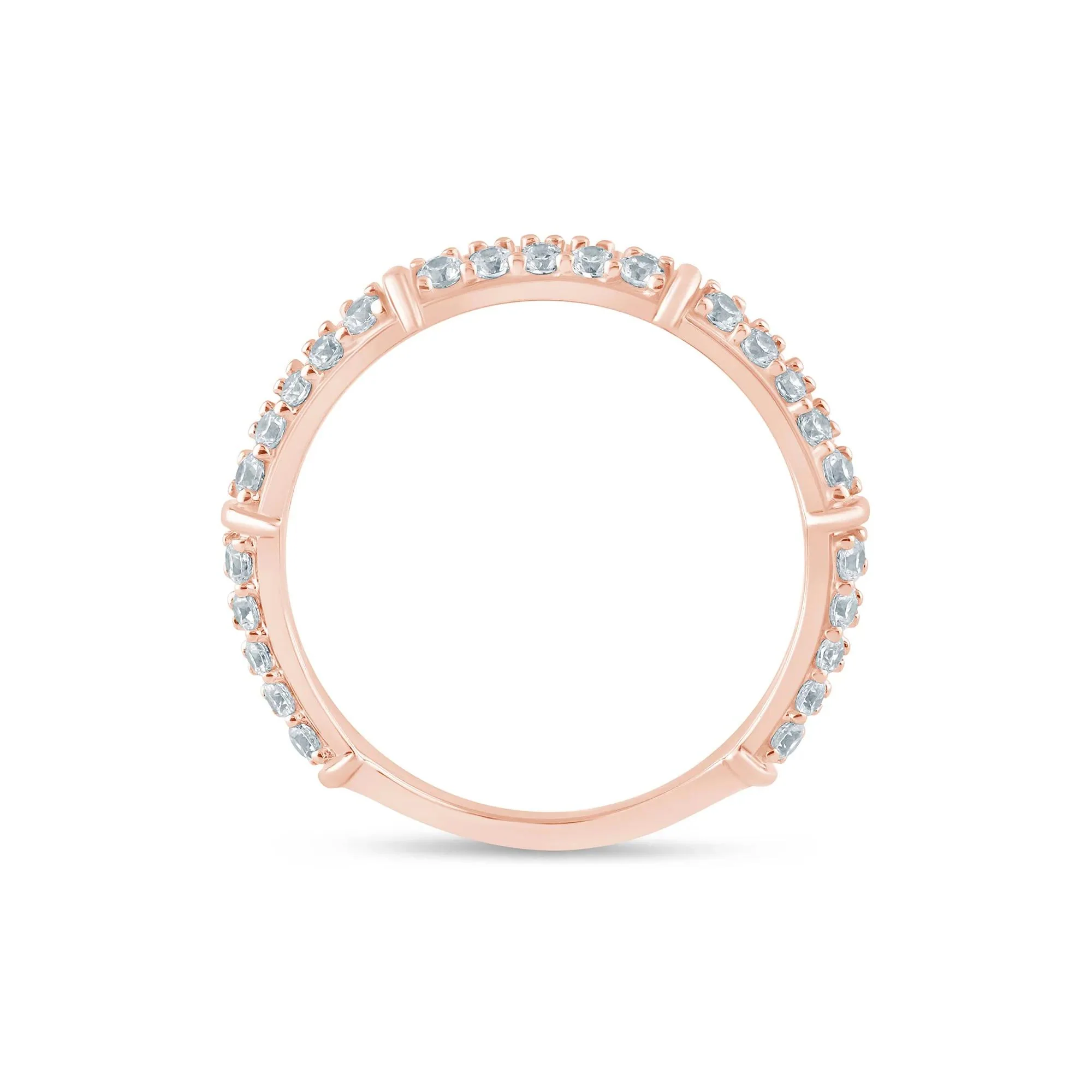 3/4 CT. Tw. Lab Grown Diamond Anniversary Band Ring 14K Rose Gold Size 9 2mm - Image 2