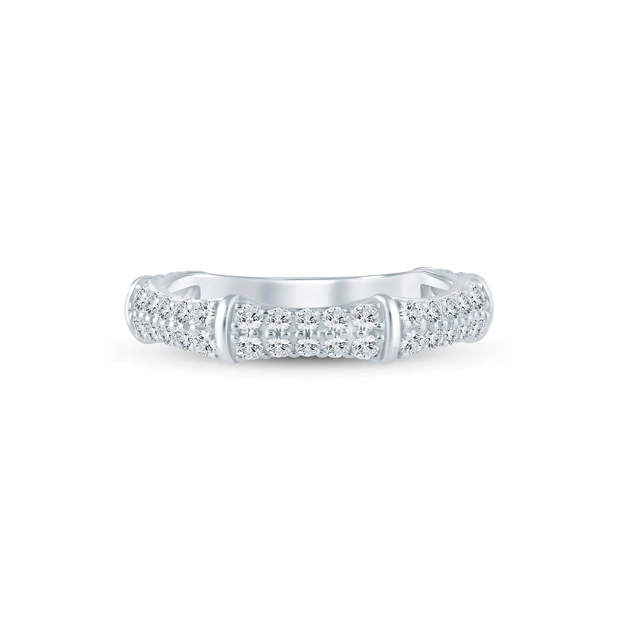 3/4 CT. Tw. Lab Grown Diamond Anniversary Band Ring 14K White Gold Size 5.5 2mm
