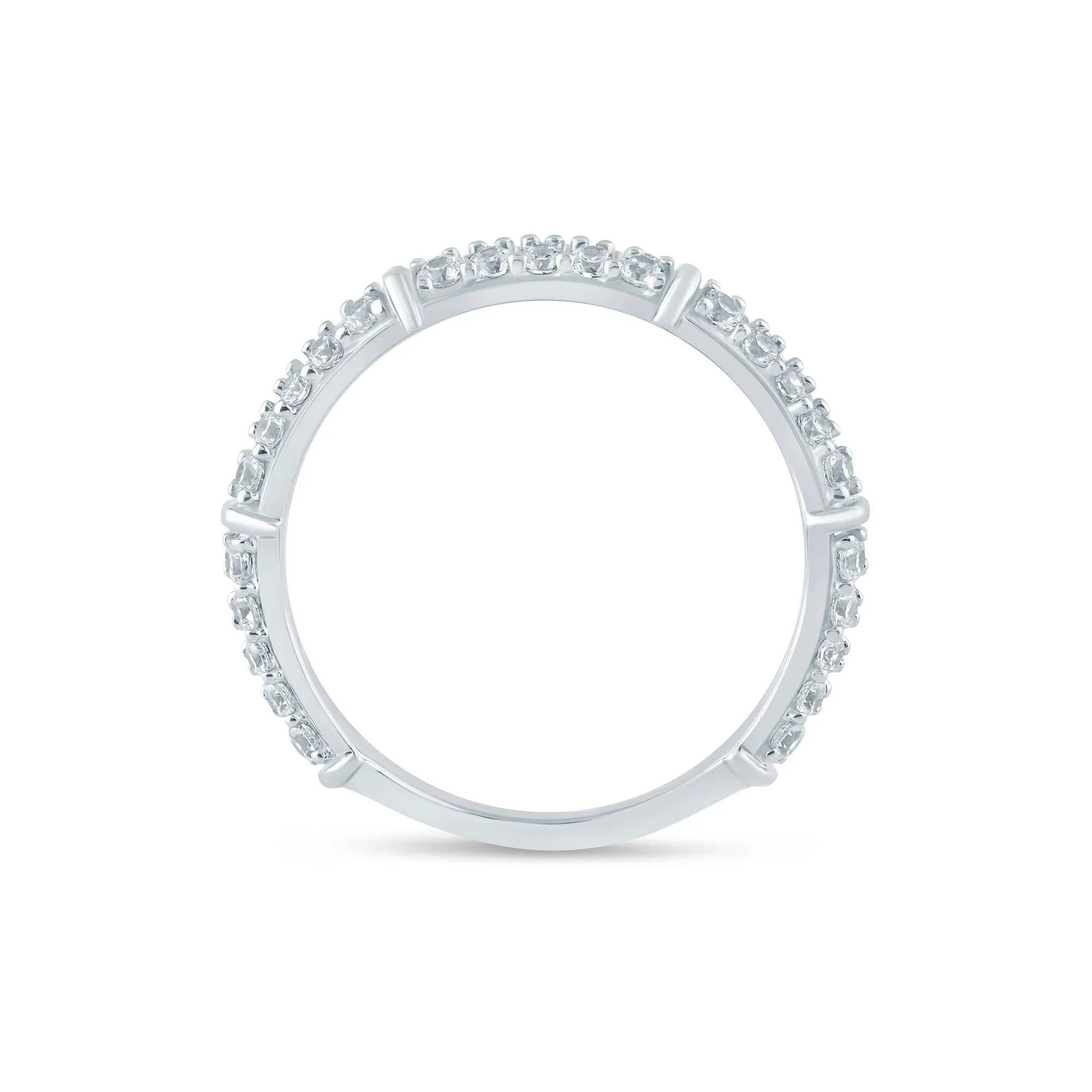 3/4 CT. Tw. Lab Grown Diamond Anniversary Band Ring 14K White Gold Size 9 2mm - Image 2