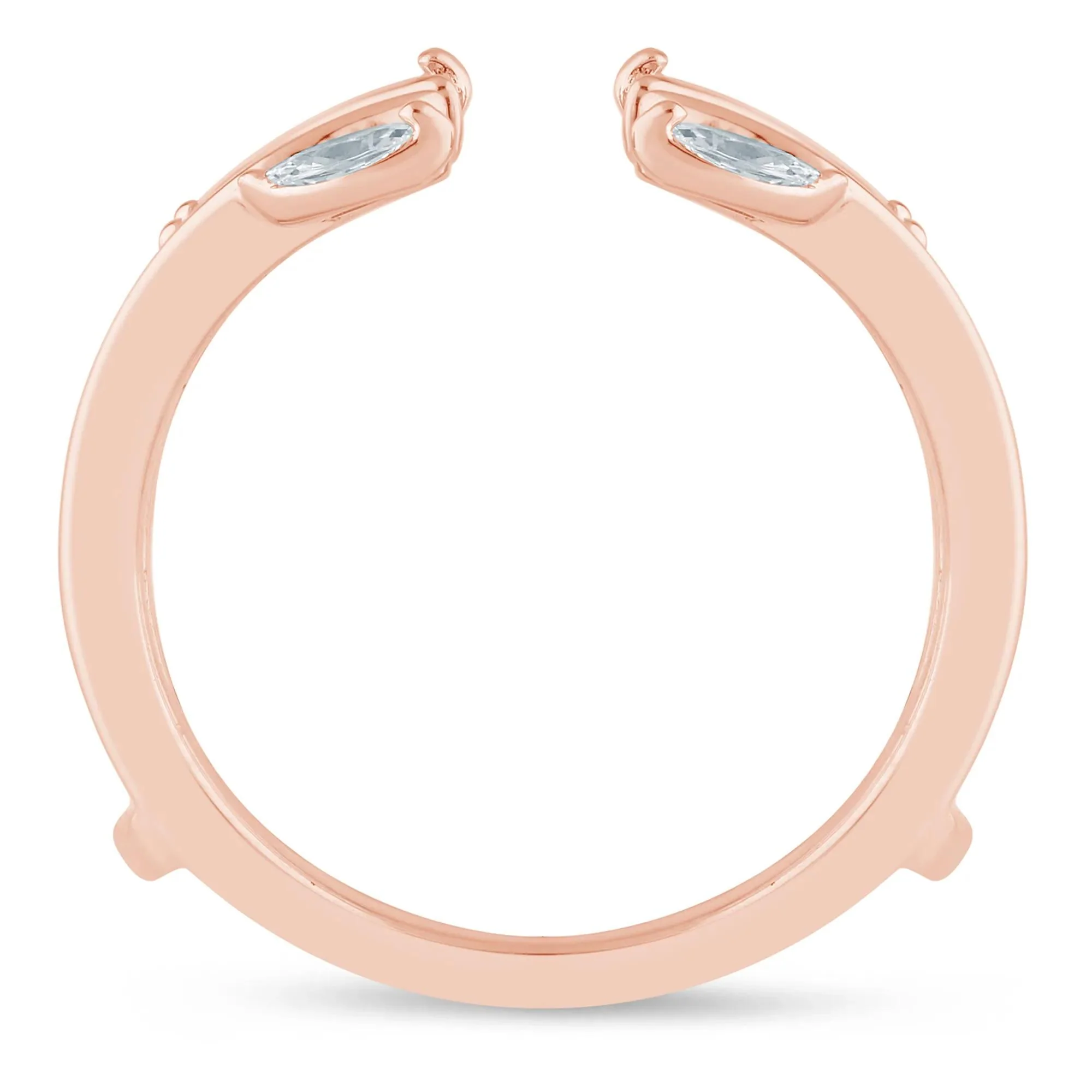 3/8 CT. Tw. Lab Grown Diamond Marquise Open Insert 14K Rose Gold Ring Size 6.5mm - Image 2