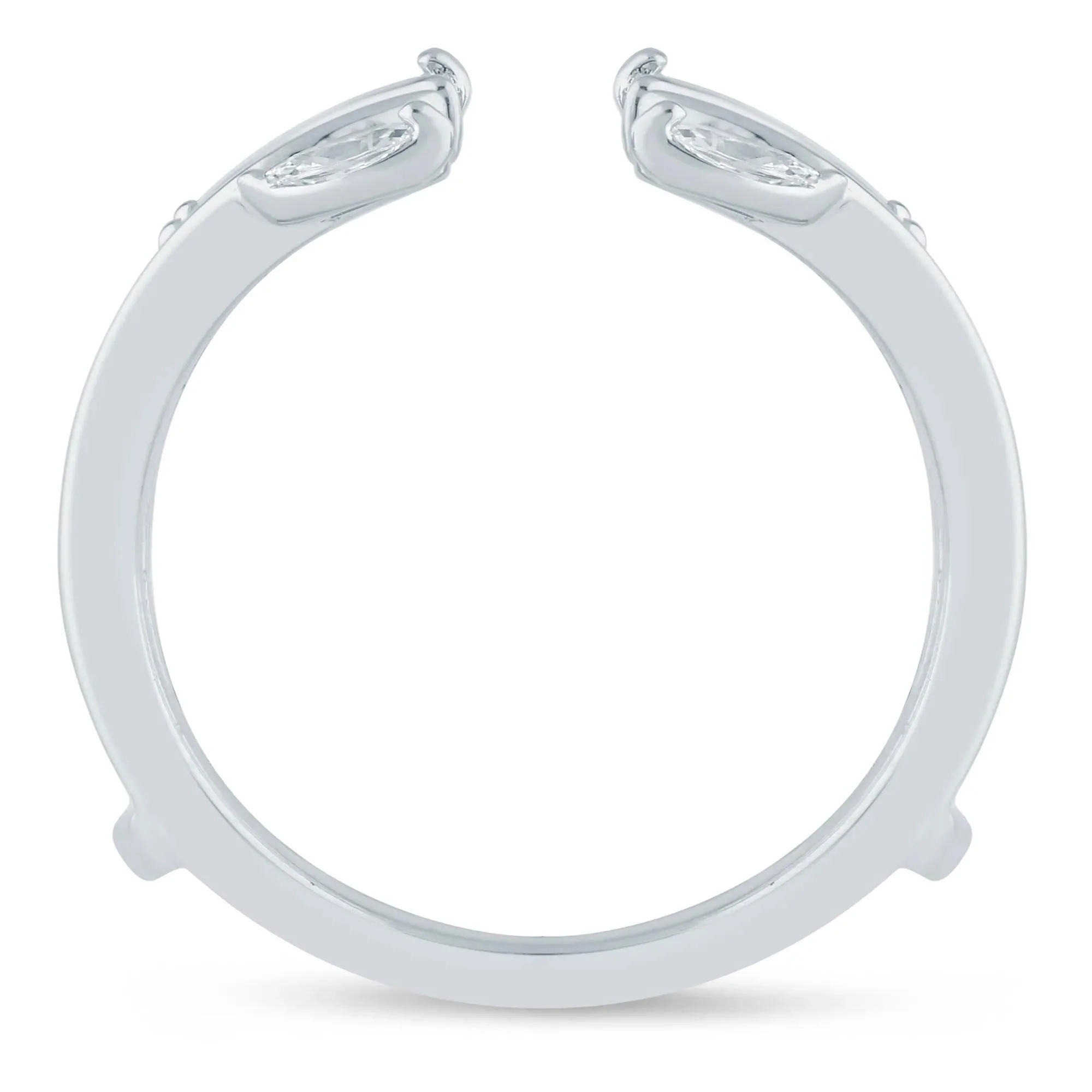 3/8 CT. Tw. Lab Grown Diamond Marquise Open Insert 14K White Gold Ring Size 7.5 6.5mm - Image 2