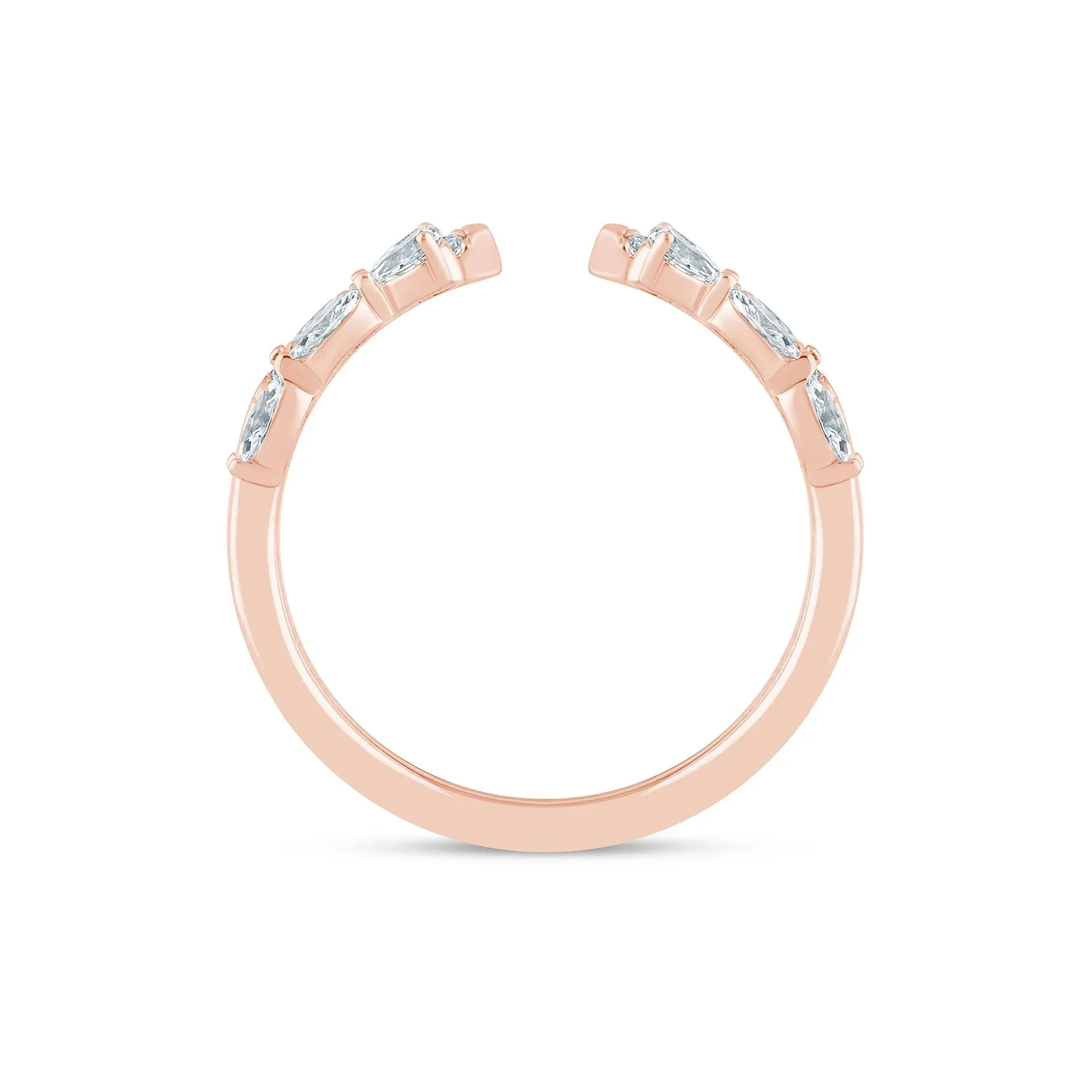 1/2 CT. Tw. Lab Grown Diamond Insert 14K Rose Gold Ring Size 7 2.5mm - Image 2