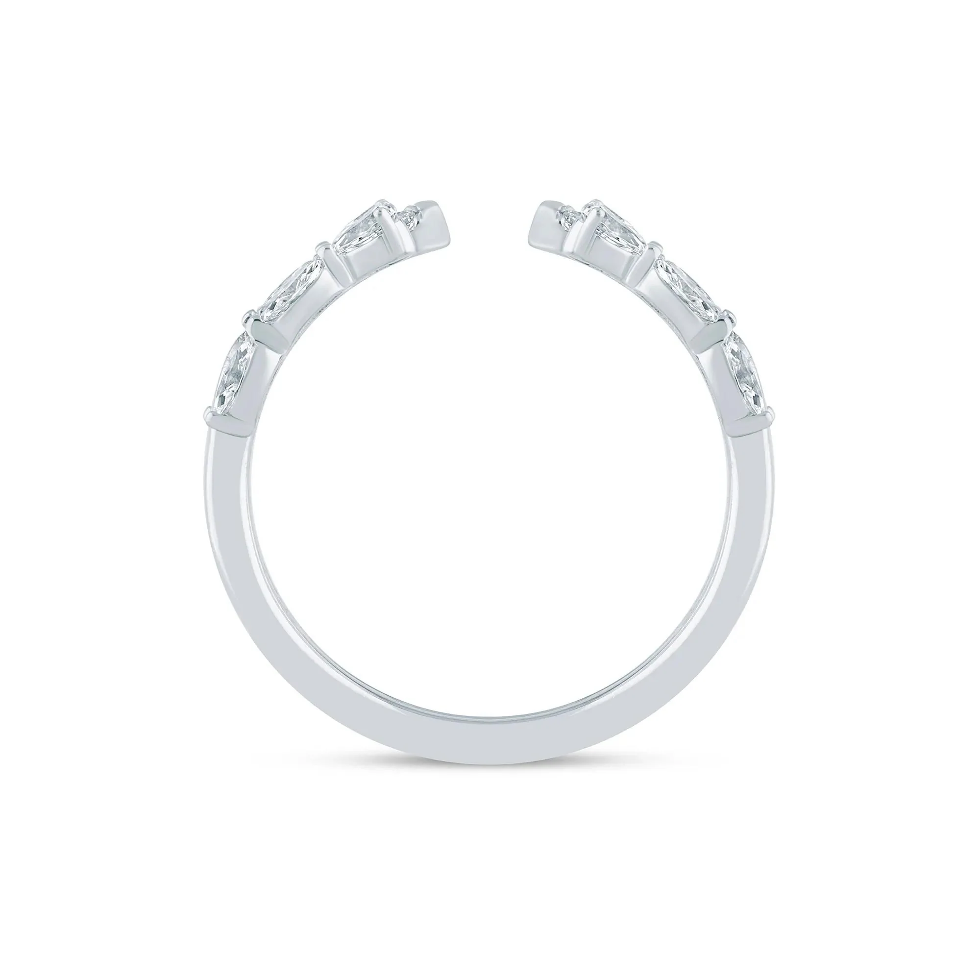 1/2 CT. Tw. Lab Grown Diamond Insert 14K White Gold Ring Size 6.5 2.5mm - Image 2