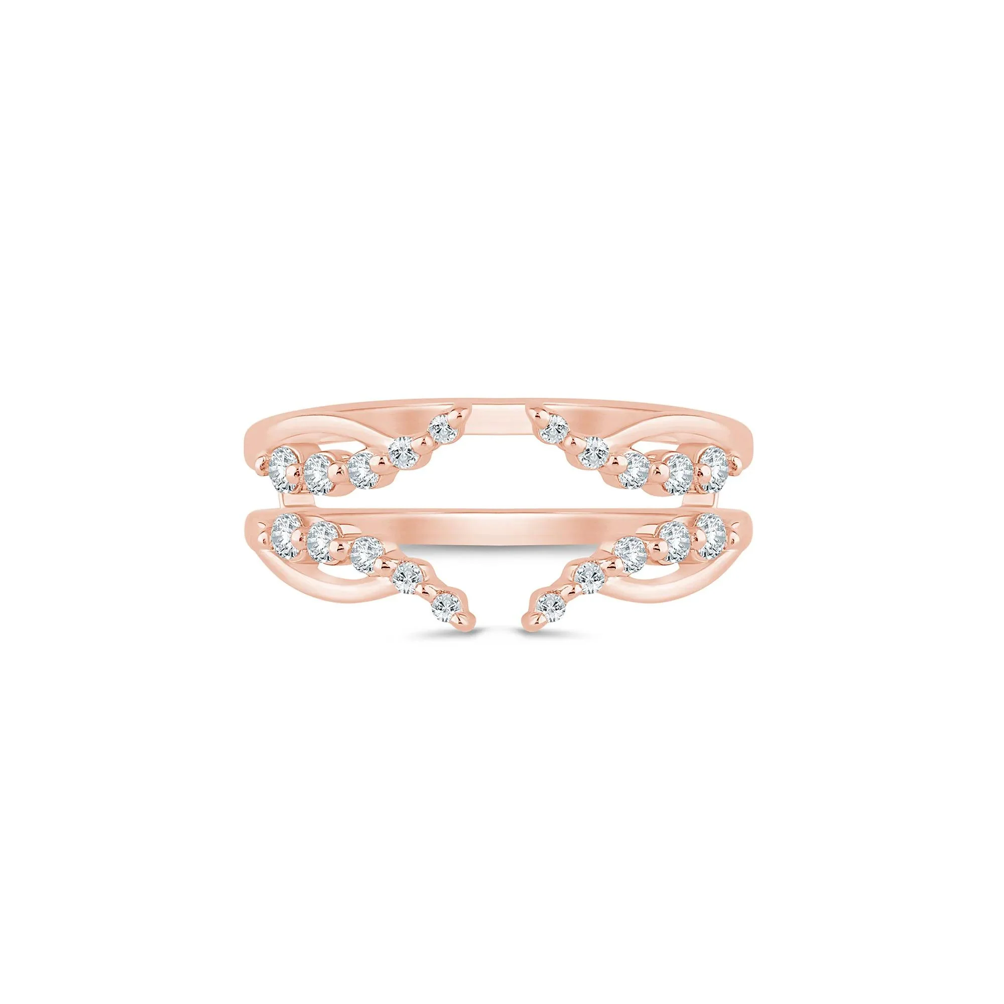 1/3 CT. Tw. Lab Grown Diamond Open Insert 14K Rose Gold Ring Size 5 1.5mm