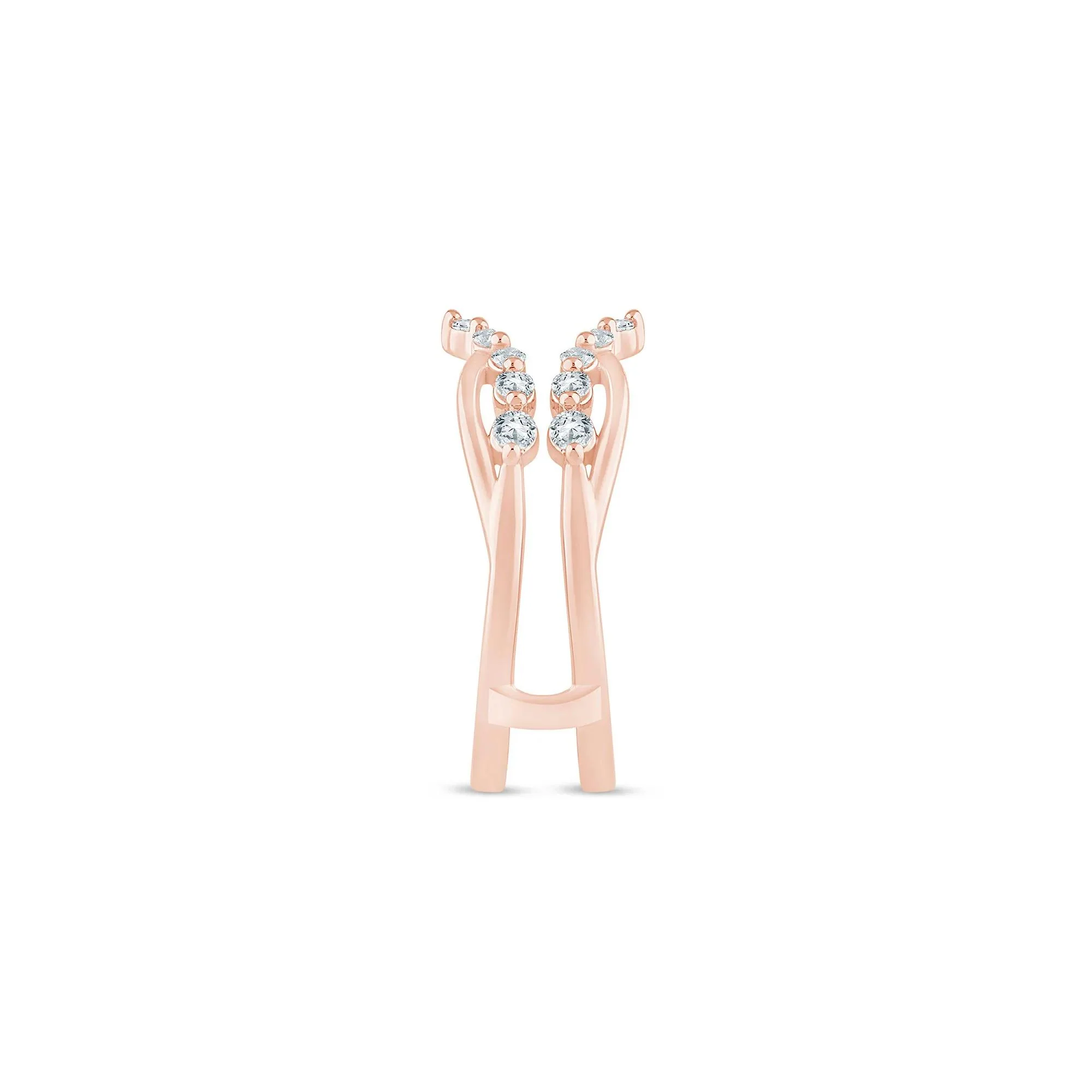 1/3 CT. Tw. Lab Grown Diamond Open Insert 14K Rose Gold Ring Size 5 1.5mm - Image 3