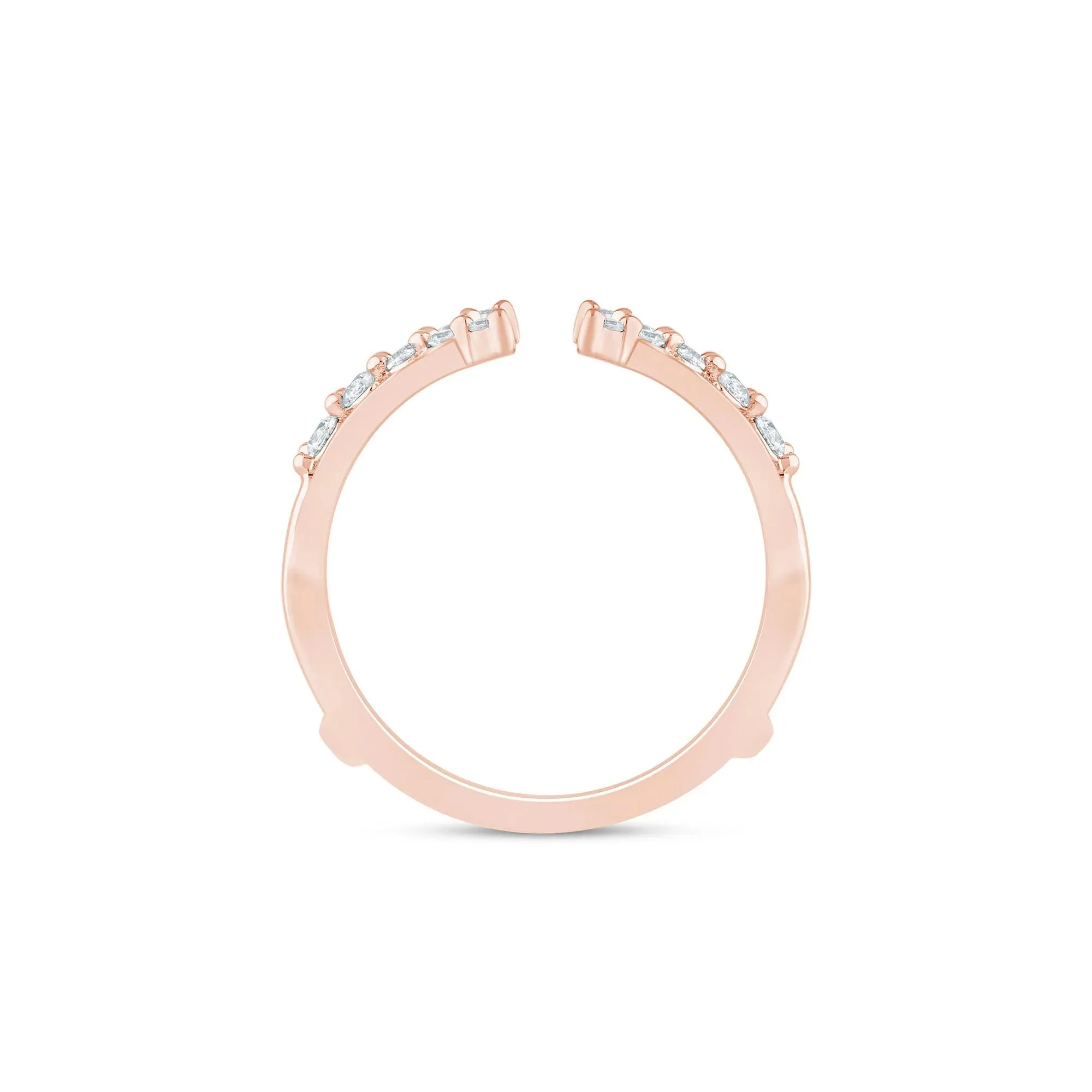 1/3 CT. Tw. Lab Grown Diamond Open Insert 14K Rose Gold Ring Size 9 1.5mm - Image 2