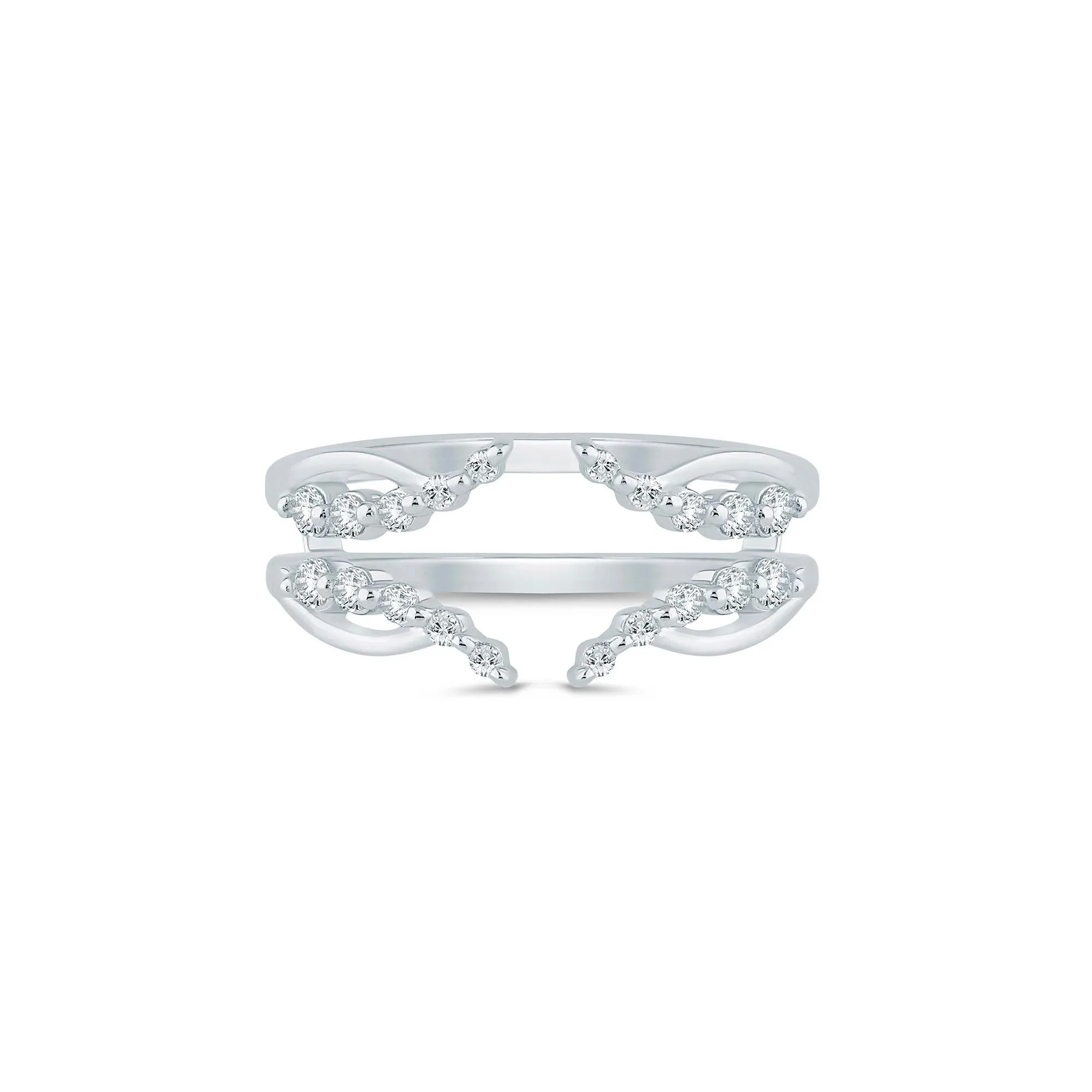 1/3 CT. Tw. Lab Grown Diamond Open Insert 14K White Gold Ring Size 7 1.5mm