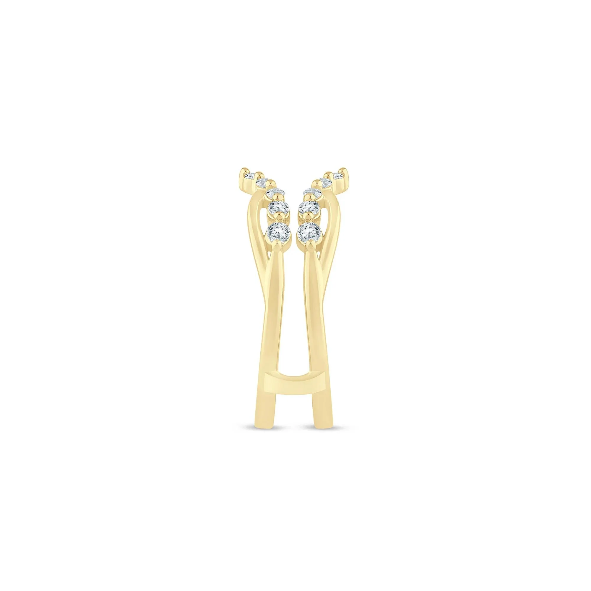 1/3 CT. Tw. Lab Grown Diamond Open Insert 14K Yellow Gold Ring Size 7.5 1.5mm - Image 3