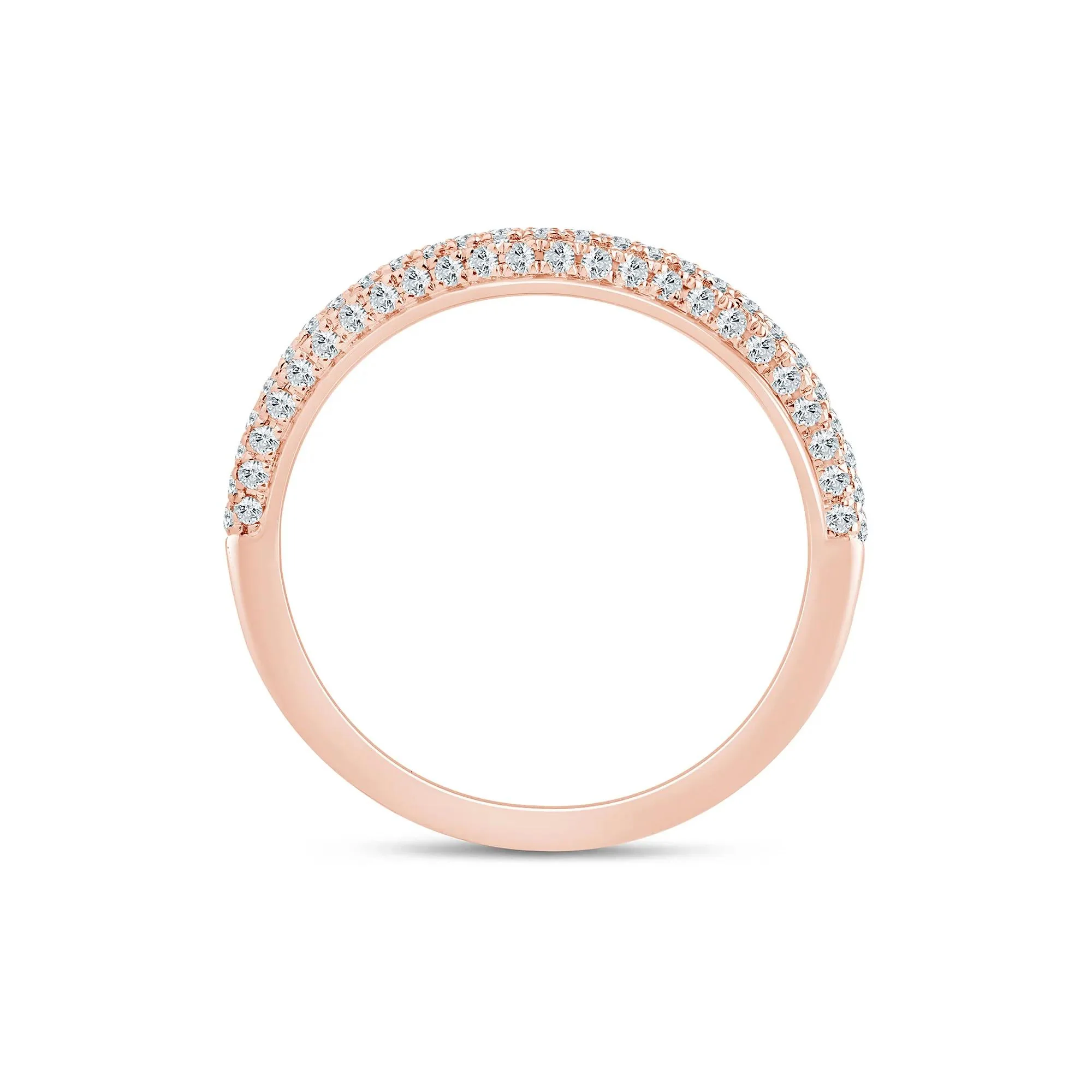 1/3 CT. Tw. Lab Grown Diamond Pave Contour Band Ring 14K Rose Gold Size 7 1.5mm - Image 2