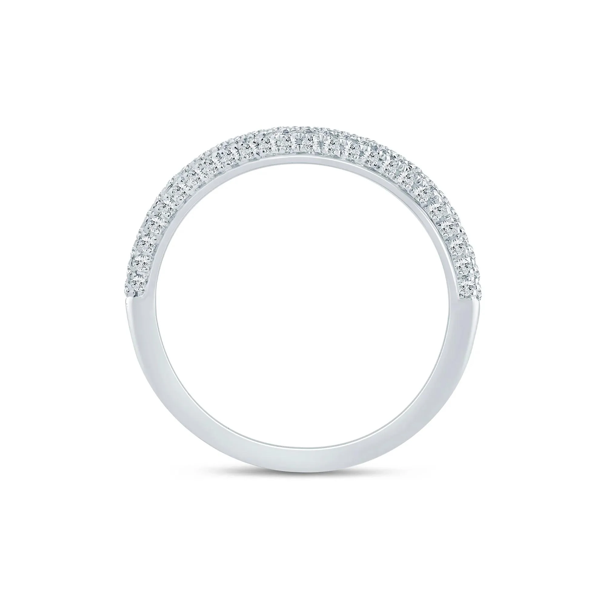 1/3 CT. Tw. Lab Grown Diamond Pave Contour Band Ring 14K White Gold Size 5 1.5mm - Image 2